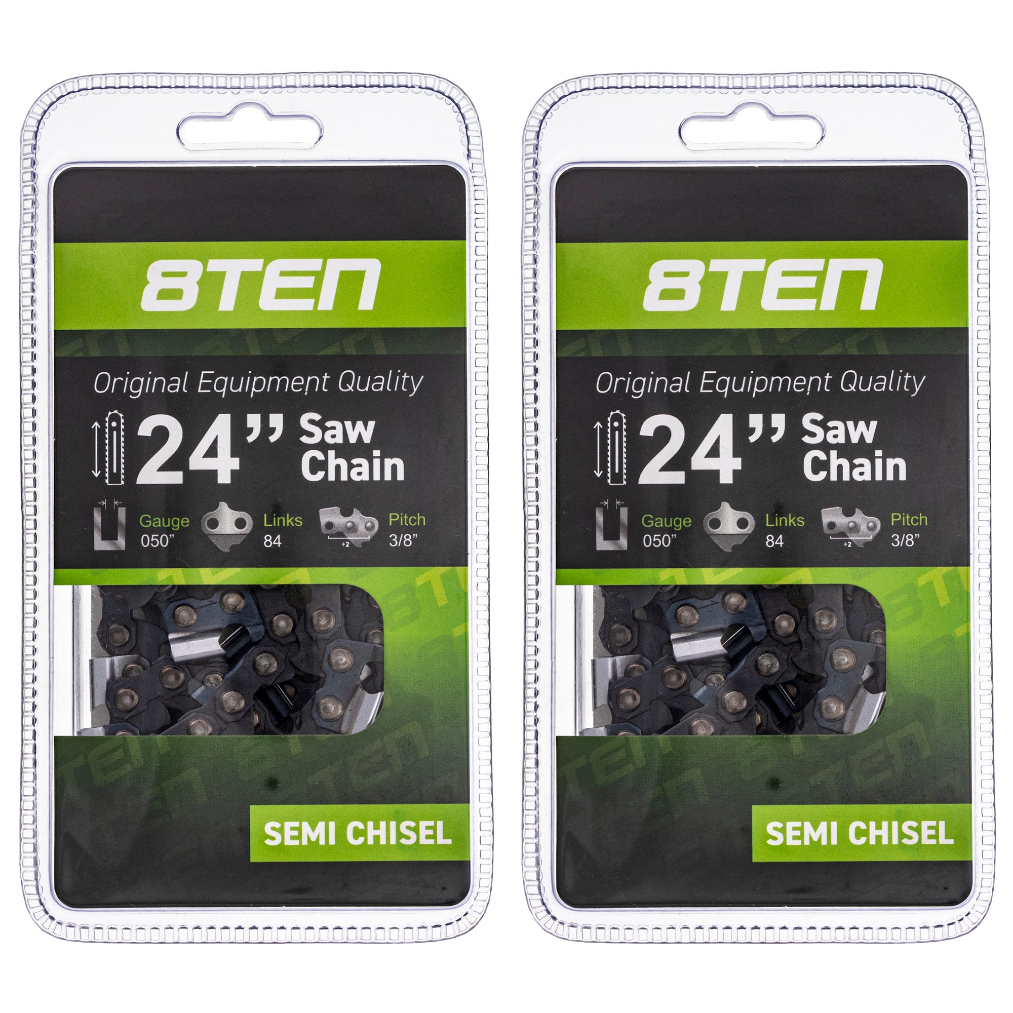Chainsaw Chain 24 Inch .050 3/8 84DL 2-Pack for zOTHER Windsor Stens Oregon GB Carlton MSE 8TEN 810-CCC2252H