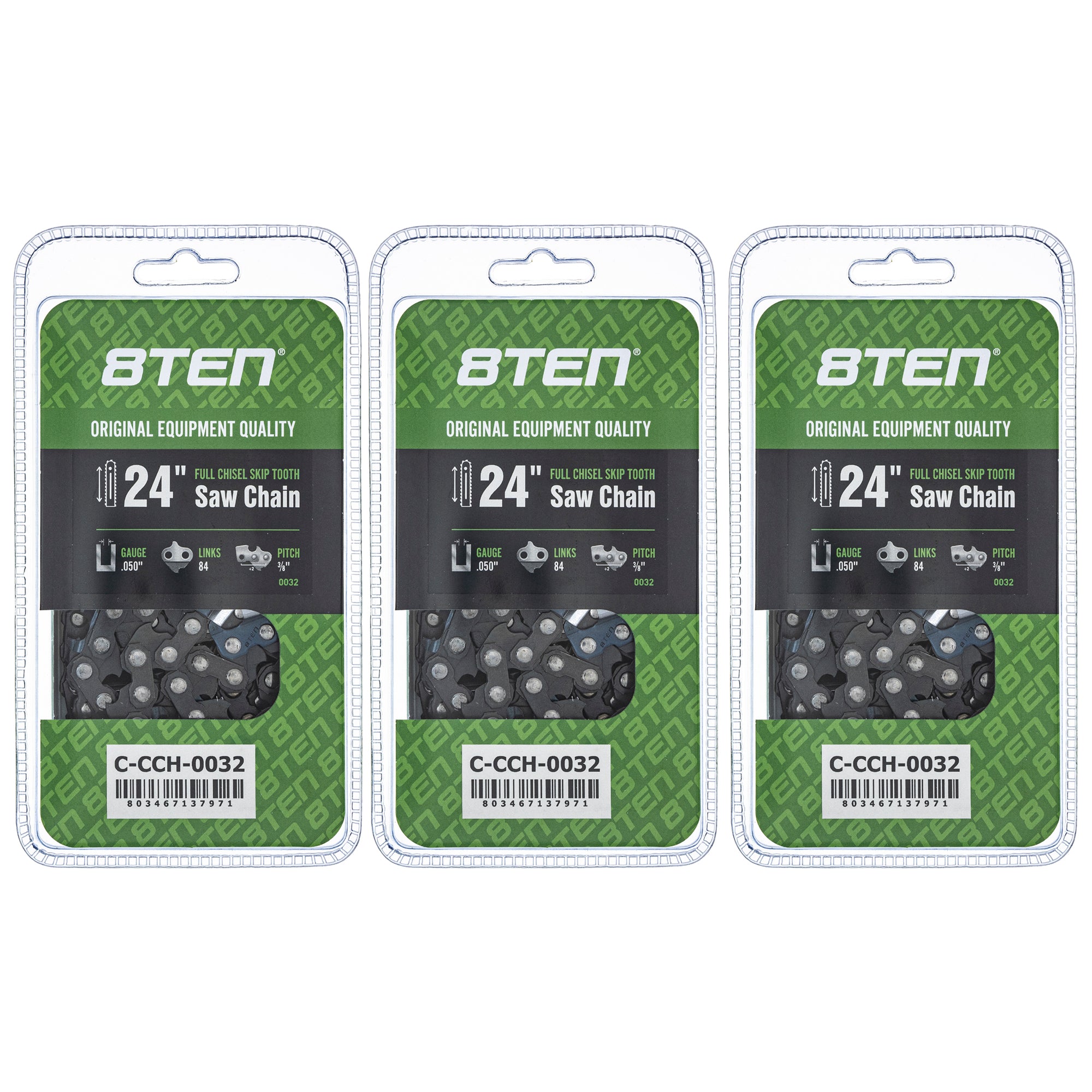 Chainsaw Chain 24 Inch .050 3/8 84DL 3-Pack for zOTHER Stens Ref No Oregon Husqvarna 8TEN 810-CCC2254H