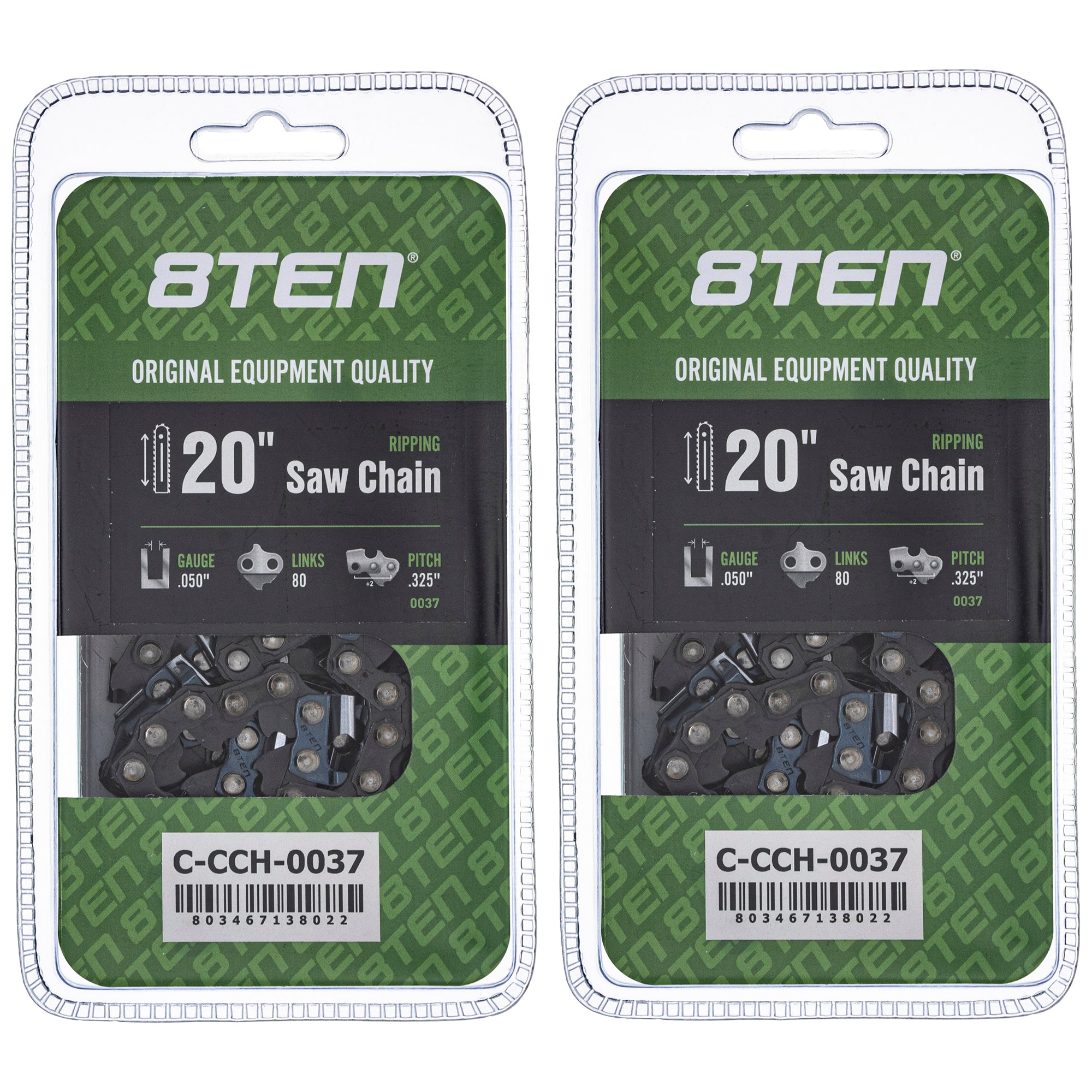 Chainsaw Chain 20 Inch .050 .325 80DL 2-Pack for zOTHER Oregon Echo Shindaiwa Bear Cat 8TEN 810-CCC2259H