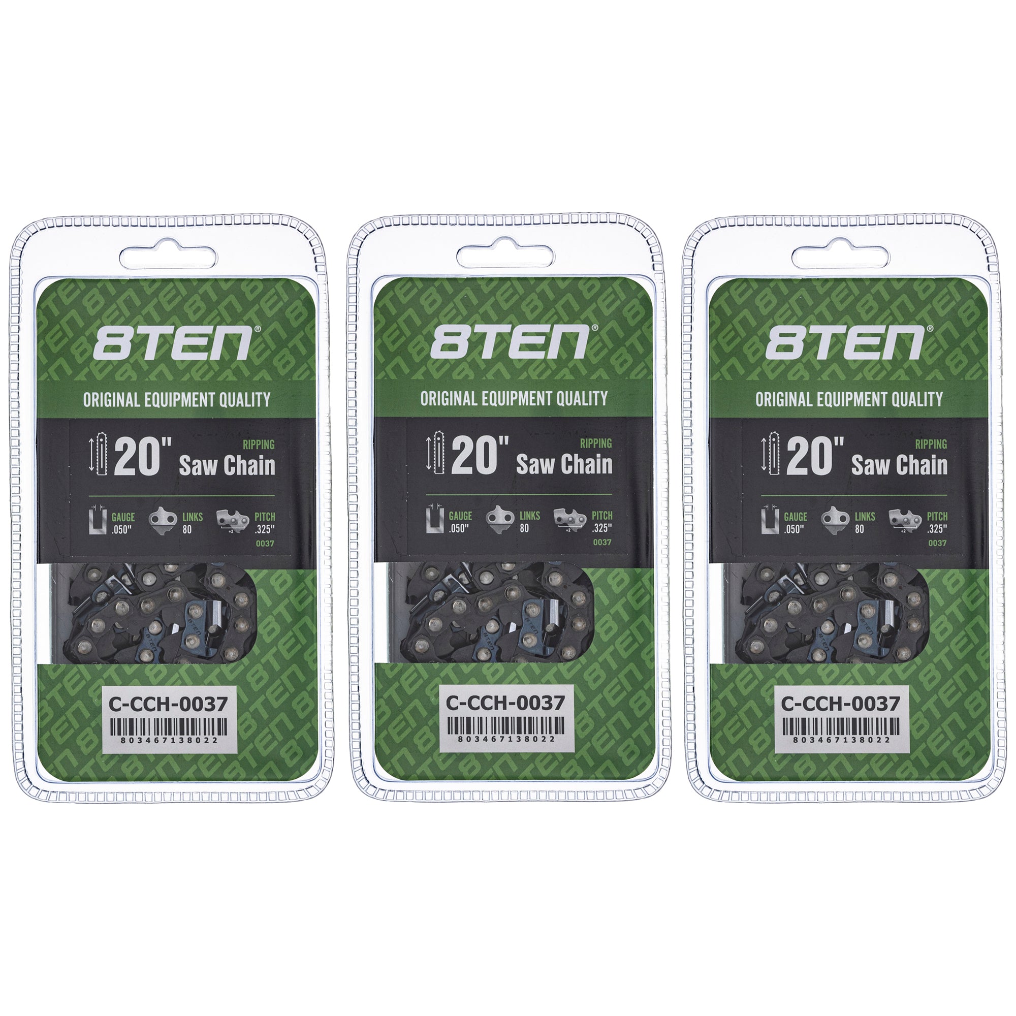 Chainsaw Chain 20 Inch .050 .325 80DL 3-Pack for zOTHER Oregon Echo Shindaiwa Bear Cat 8TEN 810-CCC2259H