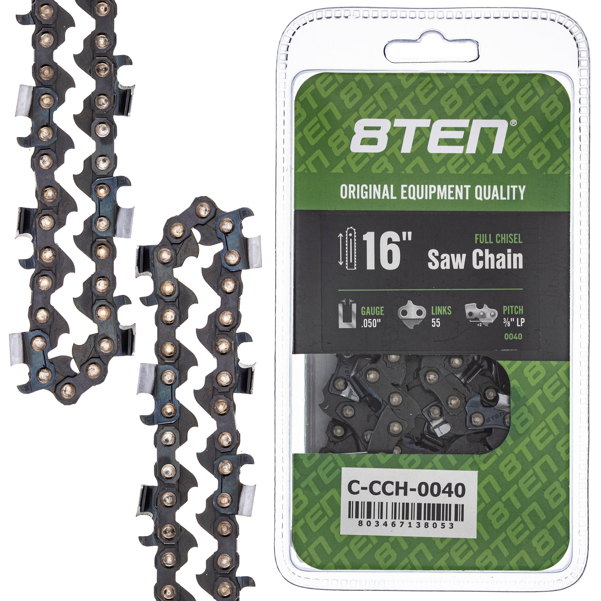 Chainsaw Chain 16 Inch .050 3/8 LP 55DL for zOTHER Stens Oregon MSE MS Mac Lumberjack 8TEN 810-CCC2262H