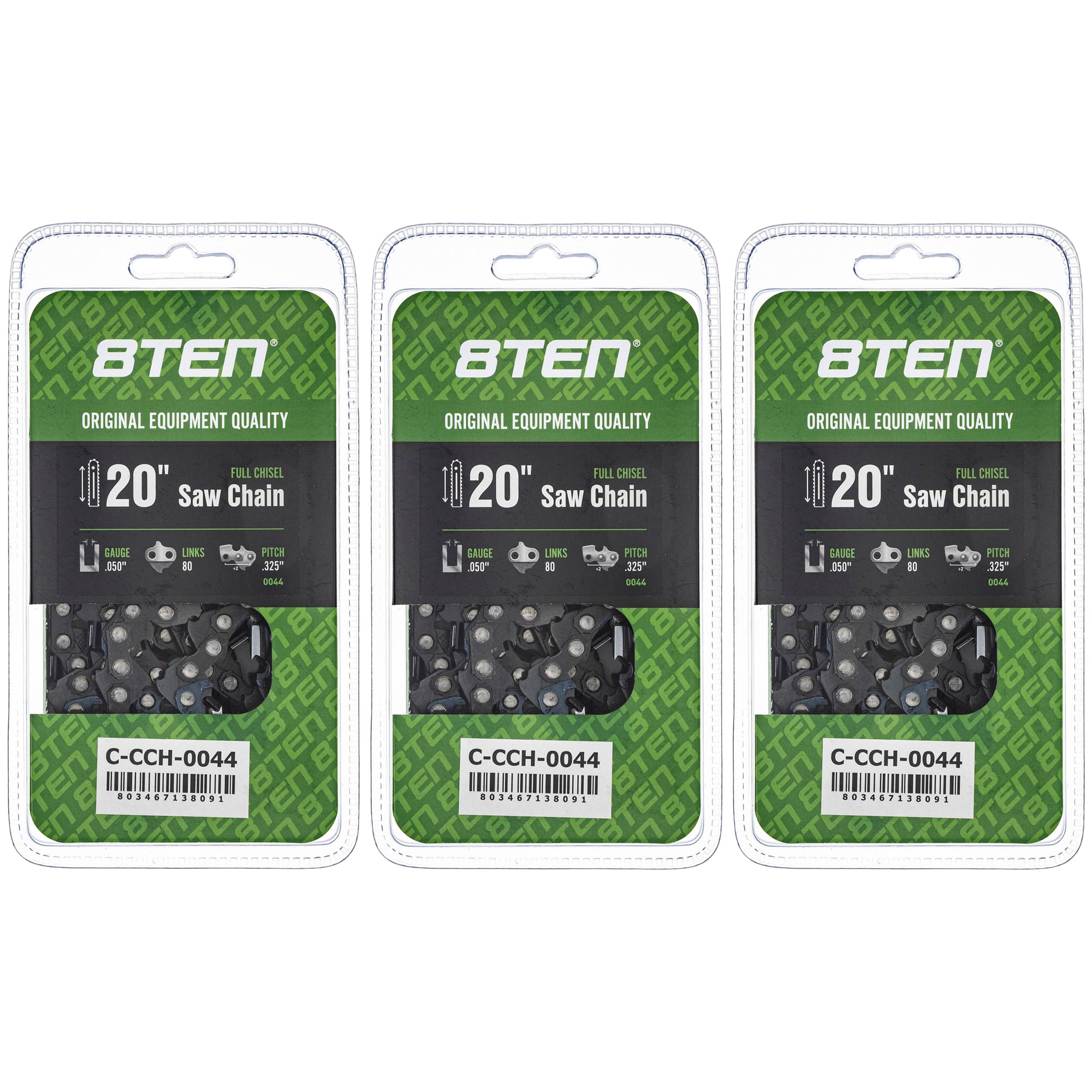 Chainsaw Chain 20 Inch .050 .325 80DL 3-Pack for zOTHER Oregon Echo Shindaiwa Bear Cat 8TEN 810-CCC2266H