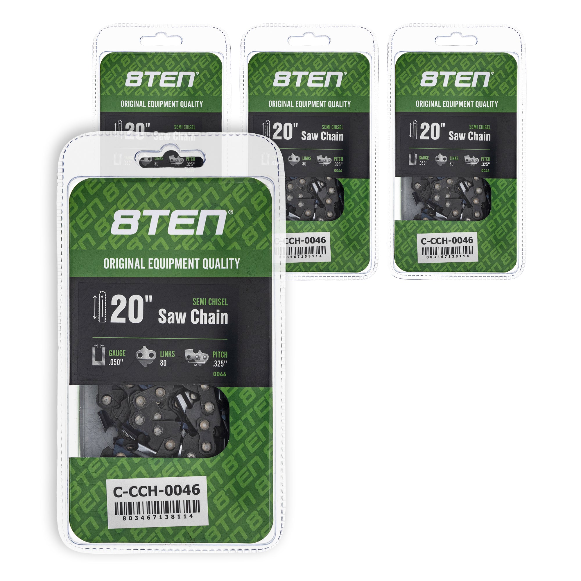 Chainsaw Chain 20 Inch .050 .325 80DL 4-Pack for zOTHER Oregon 555 550 545 450 8TEN 810-CCC2268H