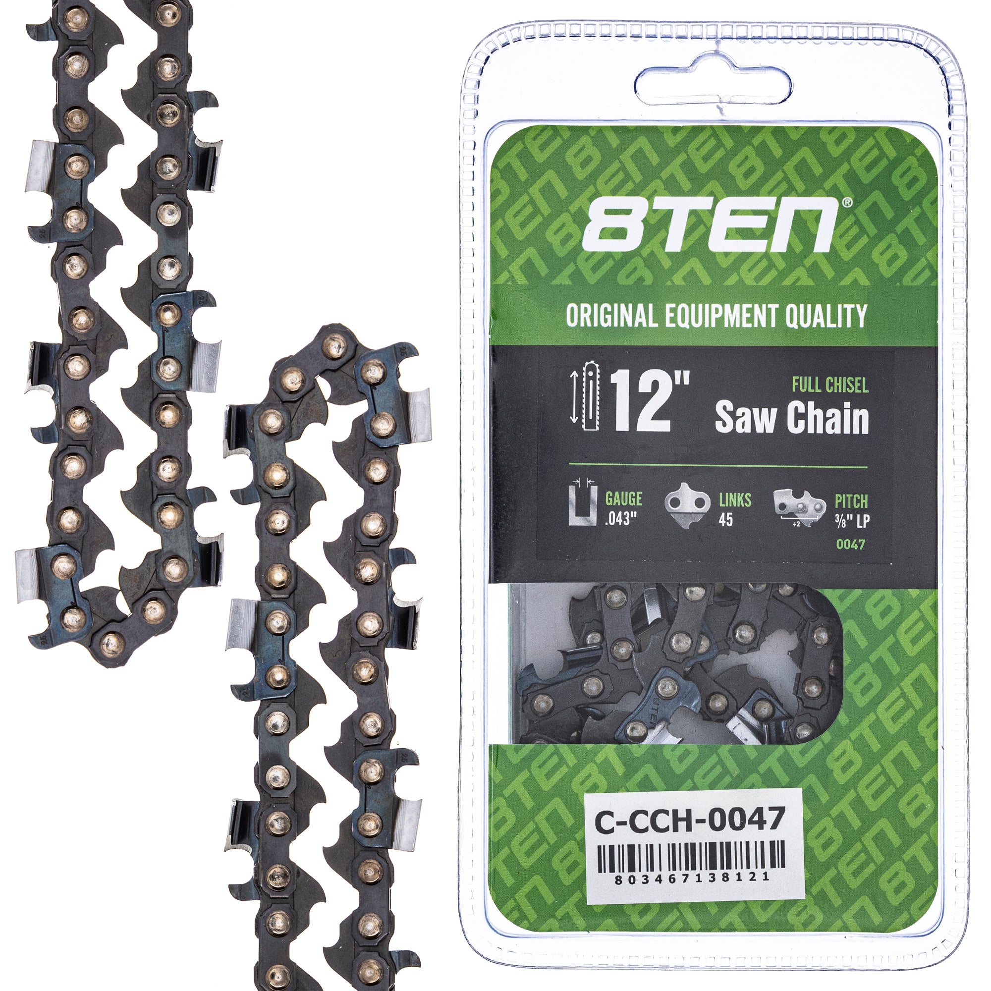 Chainsaw Chain 12 Inch .043 3/8 LP 45DL for zOTHER Oregon Echo Shindaiwa Bear Cat CS-271T 8TEN 810-CCC2269H