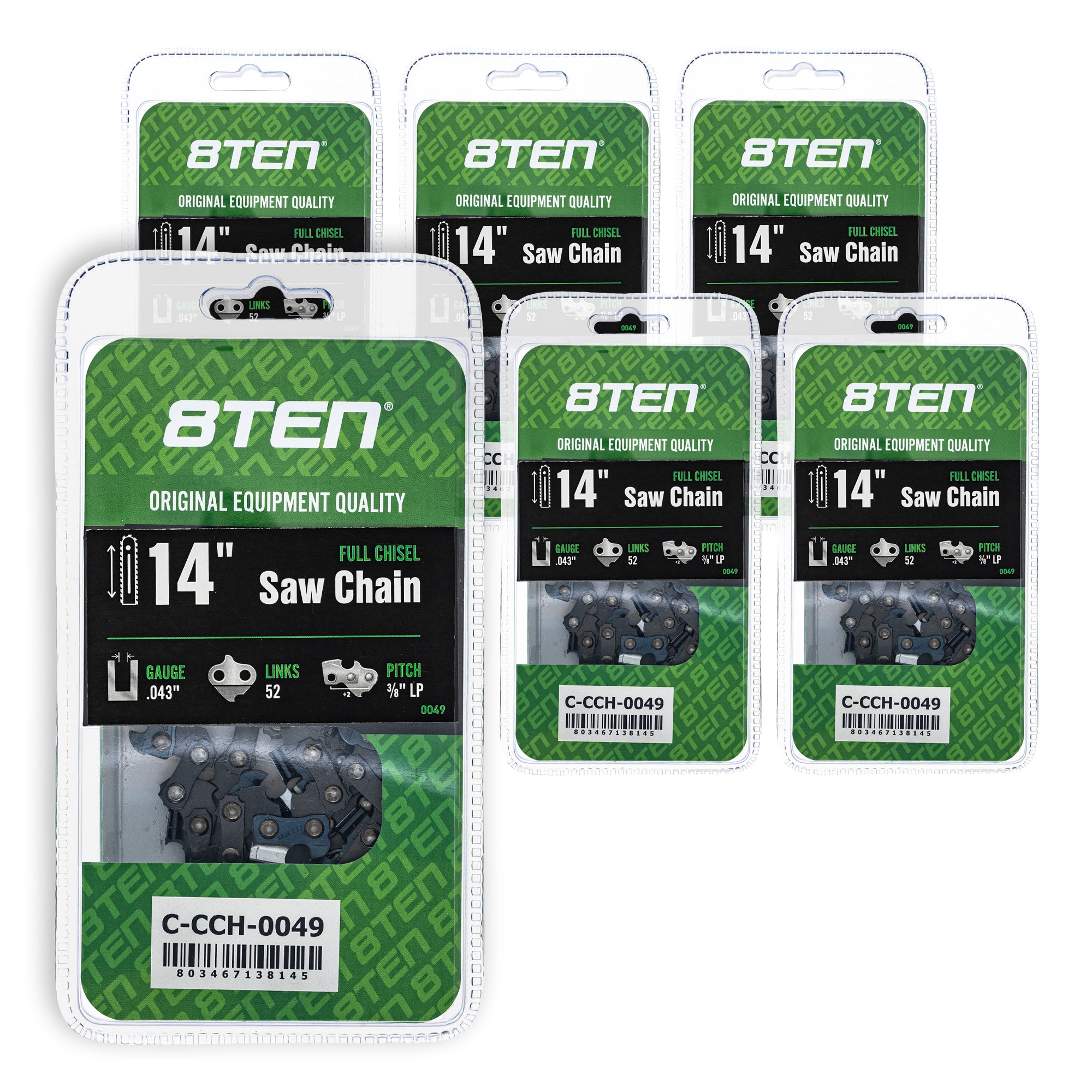 Chainsaw Chain 14 Inch .043 3/8 LP 52DL 6-Pack for zOTHER Champion XCU04 XCU03 T536 8TEN 810-CCC2261H