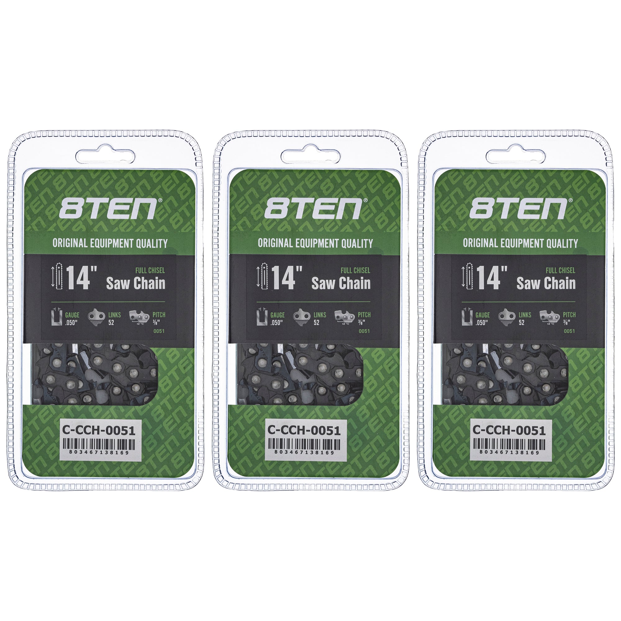 Chainsaw Chain 14 Inch .050 3/8 52DL 3-Pack for zOTHER Stens Oregon Ref. Oregon Husqvarna 8TEN 810-CCC2273H