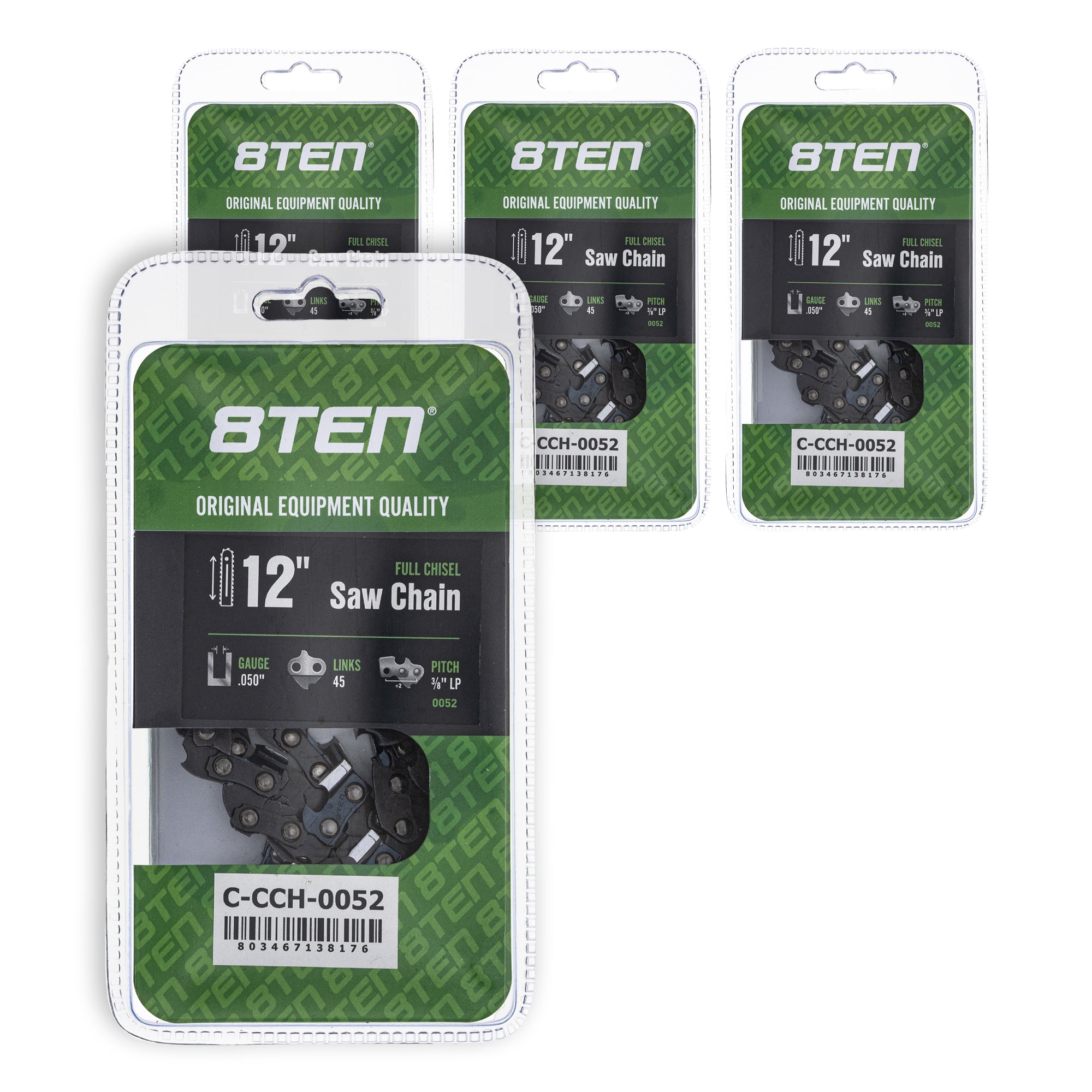 Chainsaw Chain 12 Inch .050 3/8 LP 45DL 4-Pack for zOTHER Stens Oregon Ref. Oregon 8TEN 810-CCC2274H