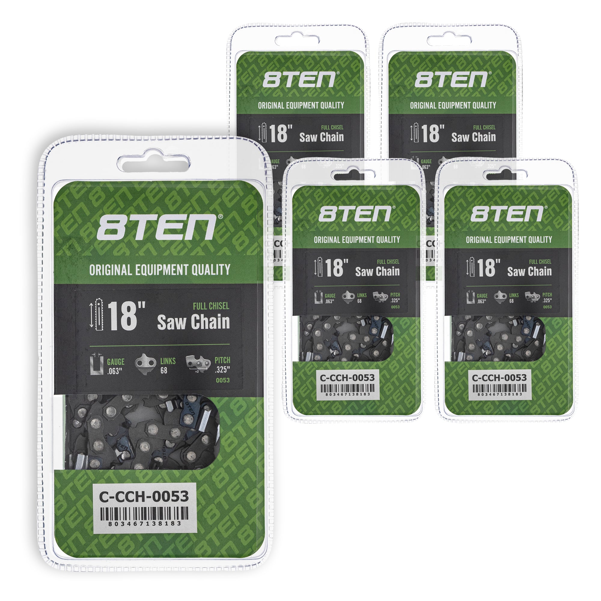 Chainsaw Chain 18 Inch .063 .325 68DL 5-Pack for zOTHER Stens Oregon MS 25 070 025 8TEN 810-CCC2275H