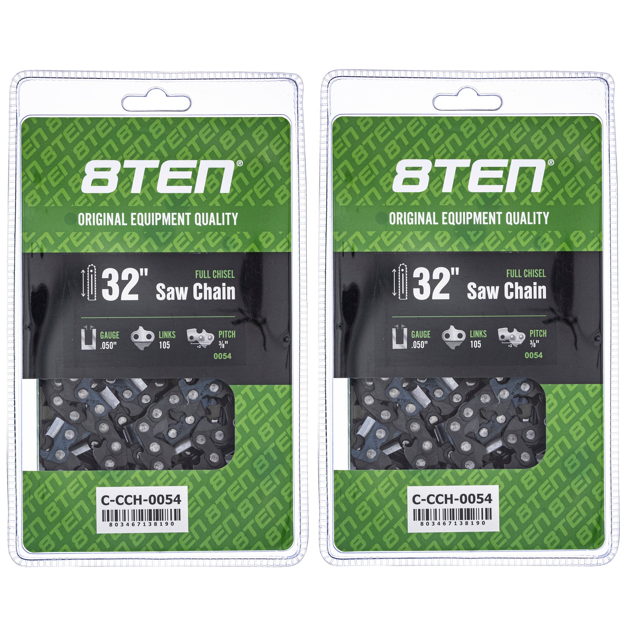 Chainsaw Chain 32 Inch .050 3/8 105DL 2-Pack for zOTHER Oregon Echo Shindaiwa Bear Cat PS 8TEN 810-CCC2276H