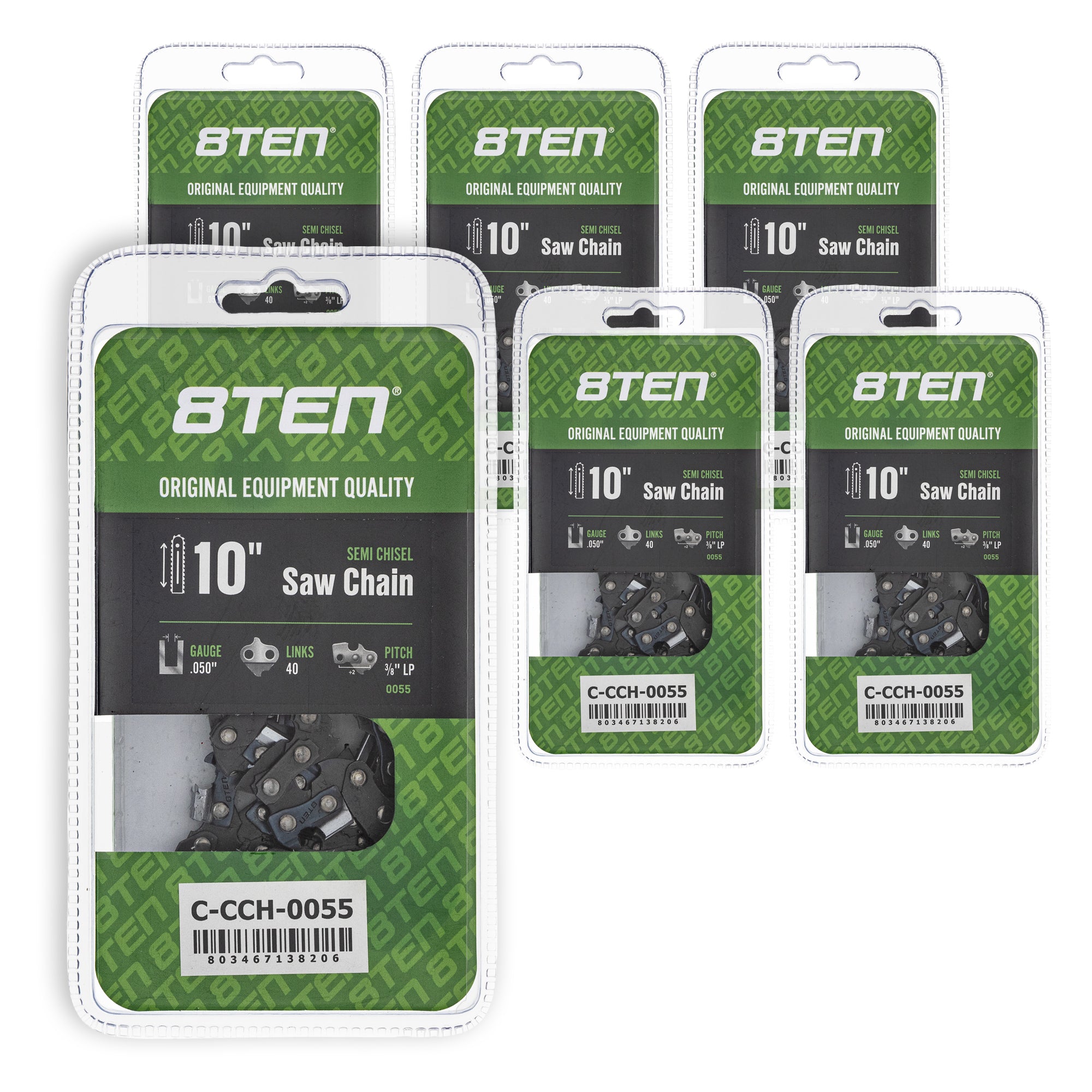 Chainsaw Chain 10 Inch .050 3/8 LP 40DL 6-Pack for zOTHER Oregon WG309 RM8EPS RM1425 8TEN 810-CCC2277H