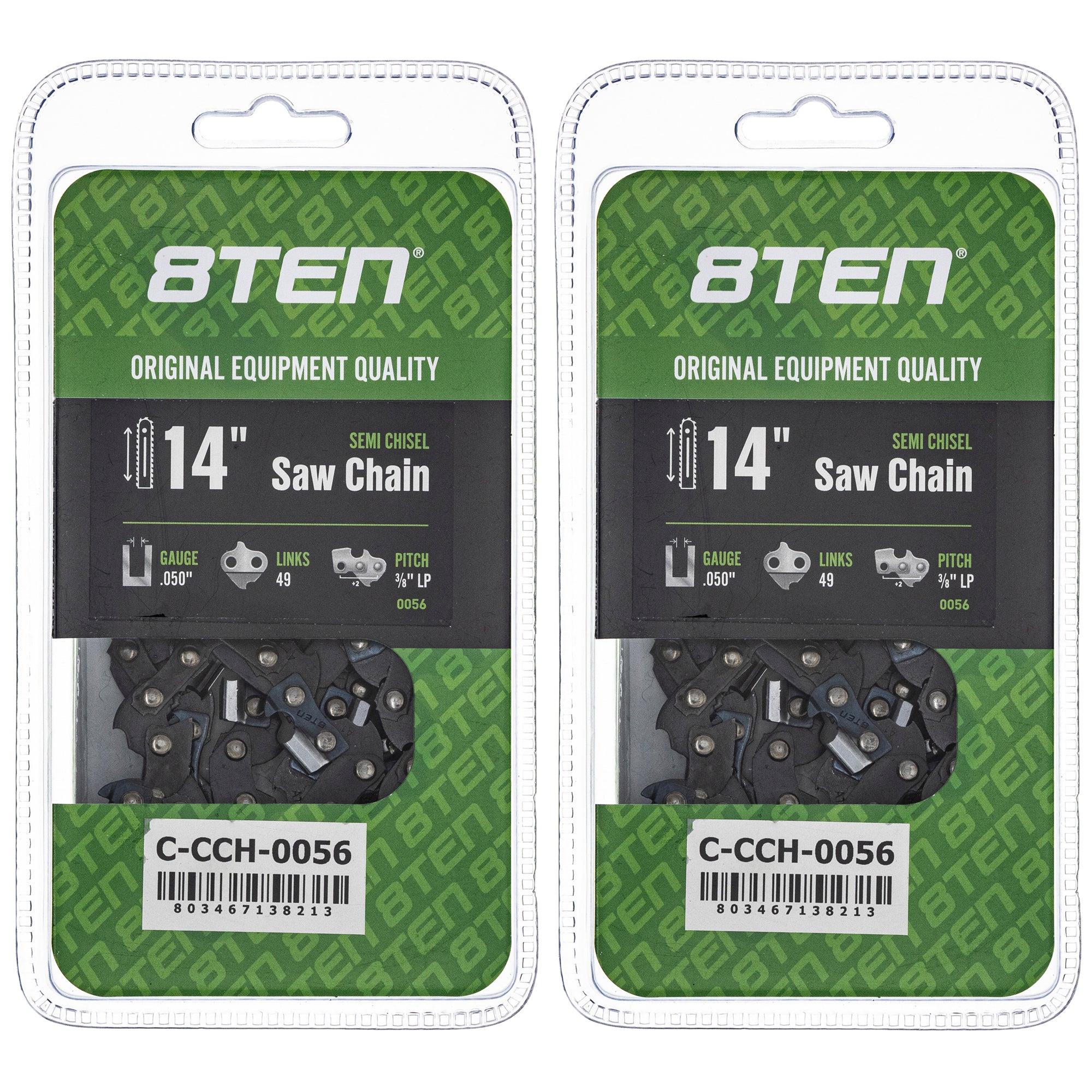 Chainsaw Chain 14 Inch .050 3/8 LP 49DL 2-Pack for zOTHER Lumberjack 6014 54-5724 54-5722 8TEN 810-CCC2278H