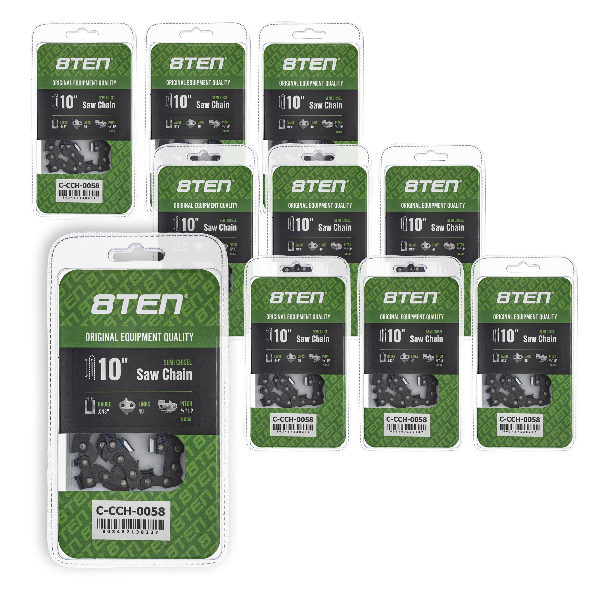 Chainsaw Chain 10 Inch .043 3/8 LP 40DL 10-Pack for zOTHER Oregon UT34010 TPS-270PF 8TEN 810-CCC2270H