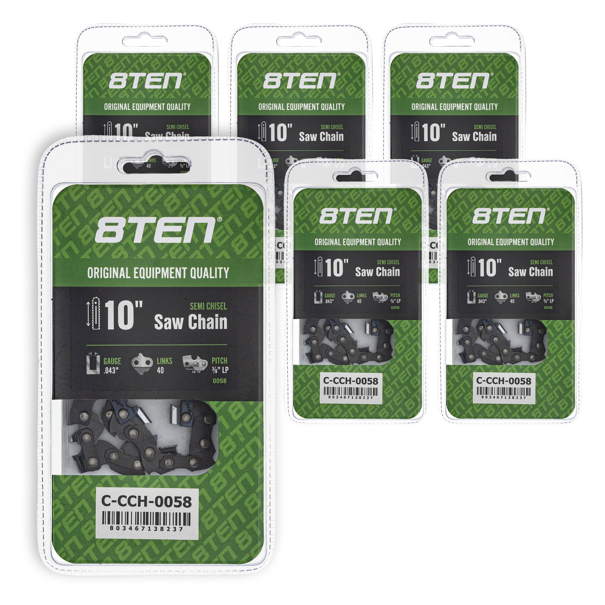 Chainsaw Chain 10 Inch .043 3/8 LP 40DL 6-Pack for zOTHER Oregon UT34010 TPS-270PF TPS-270 8TEN 810-CCC2270H