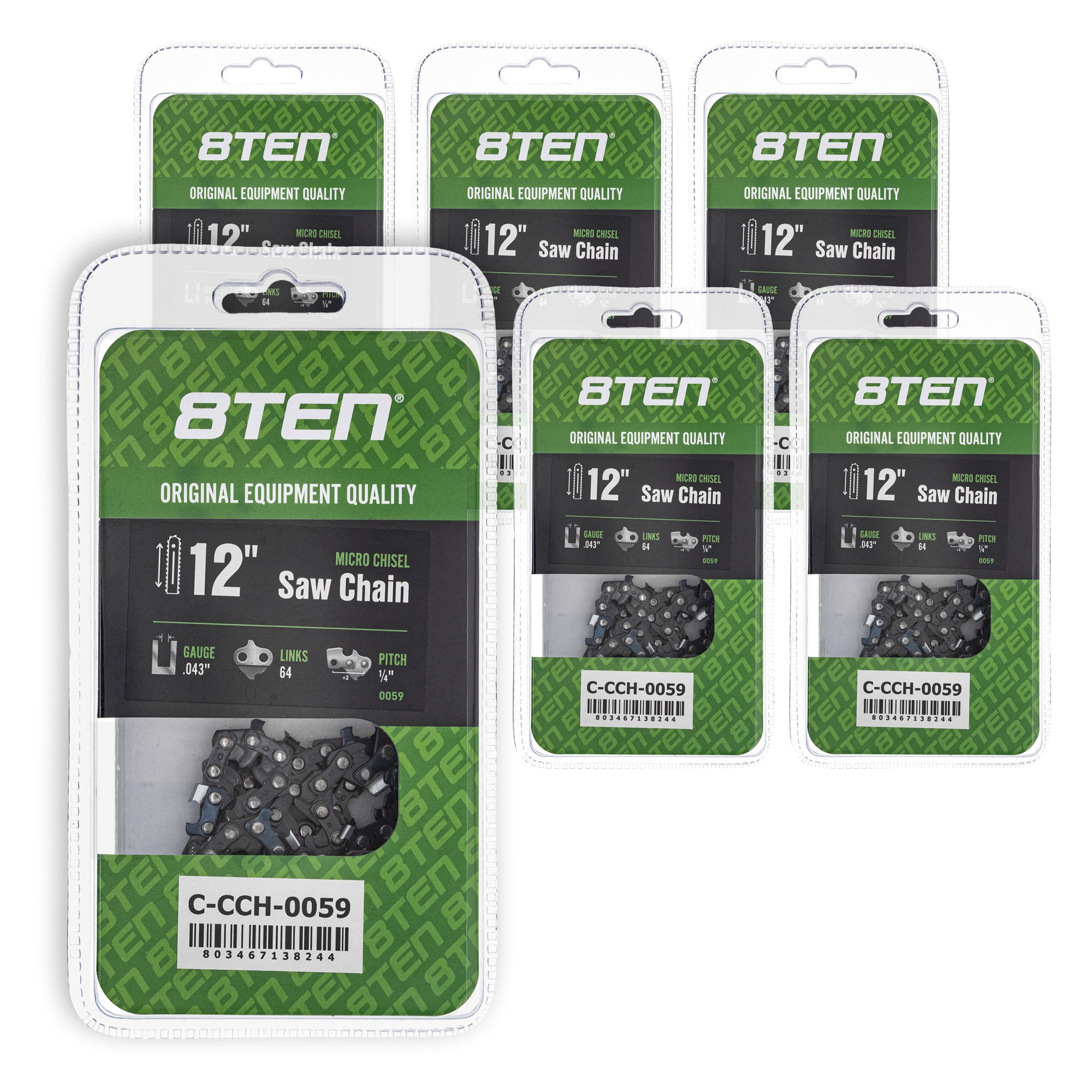 3-Pack 12-Inch Chainsaw Chains – 1/4″ .043″ 64DL – Fits Stihl MSA120 C-B, MSA140 C-B & More
