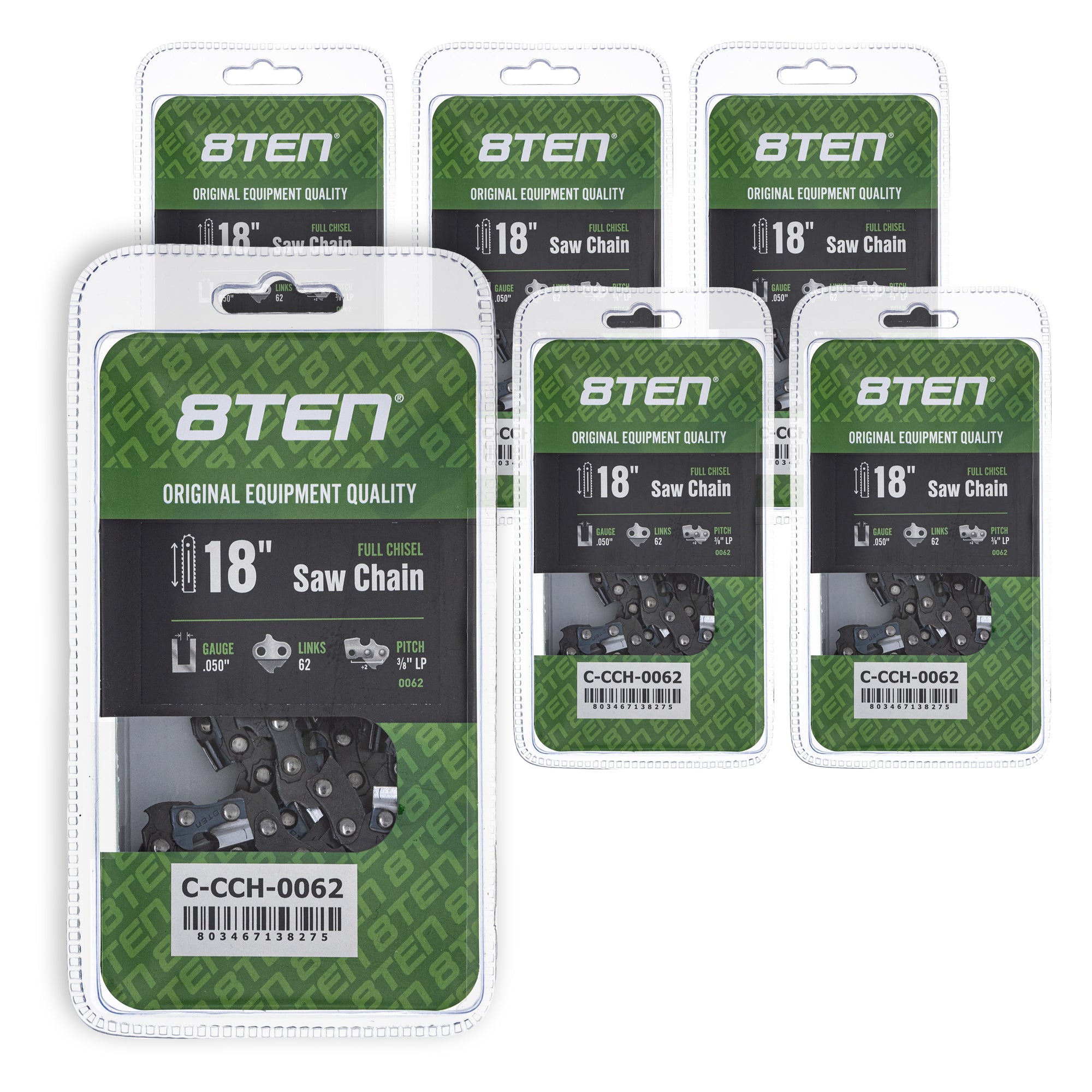 Chainsaw Chain 18 Inch .050 3/8 LP 62DL 6-Pack for zOTHER Stens Oregon Ref. Oregon Echo 8TEN 810-CCC2284H