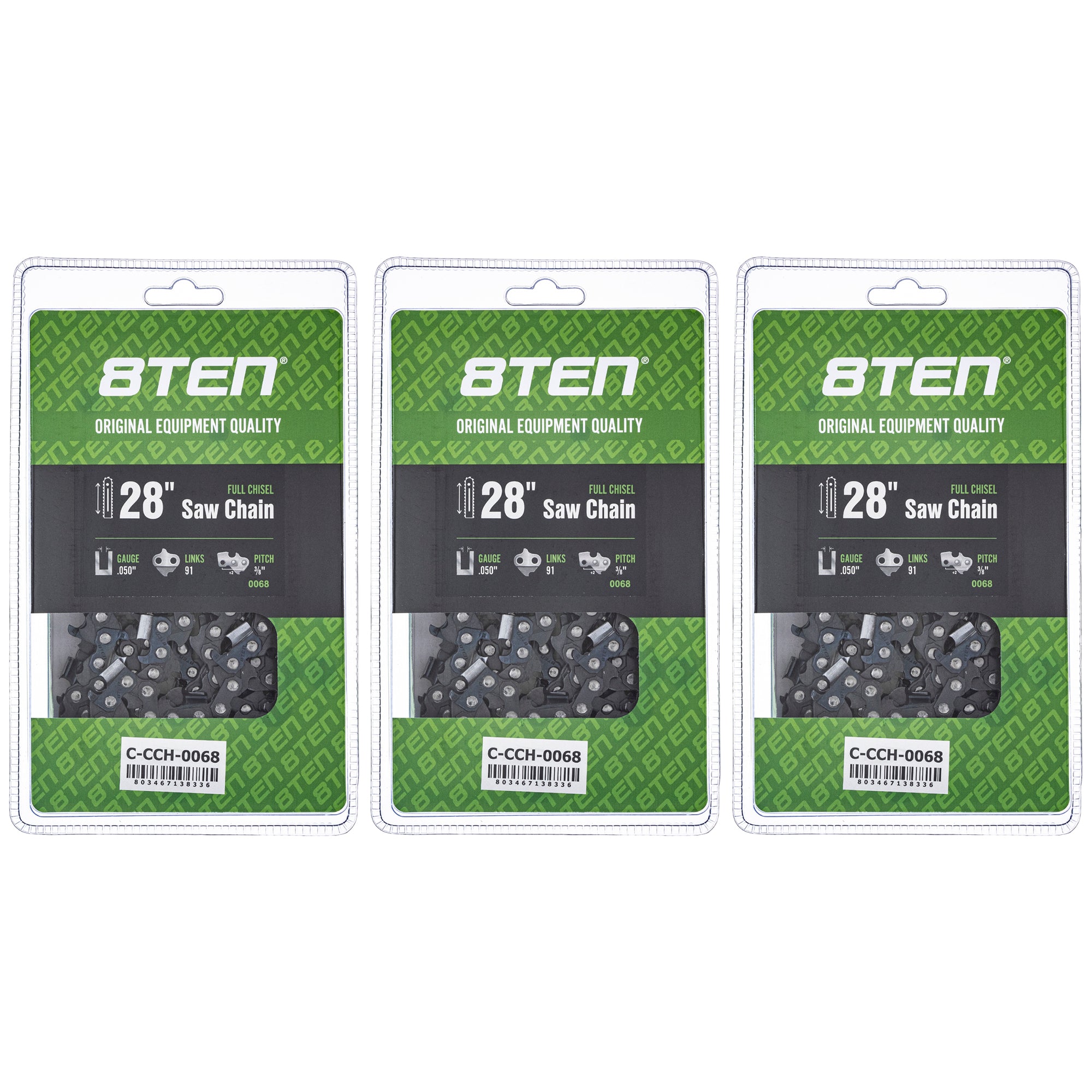 Chainsaw Chain 28 Inch .050 3/8 91DL 3-Pack for zOTHER Oregon MS 066 064 056 8TEN 810-CCC2280H
