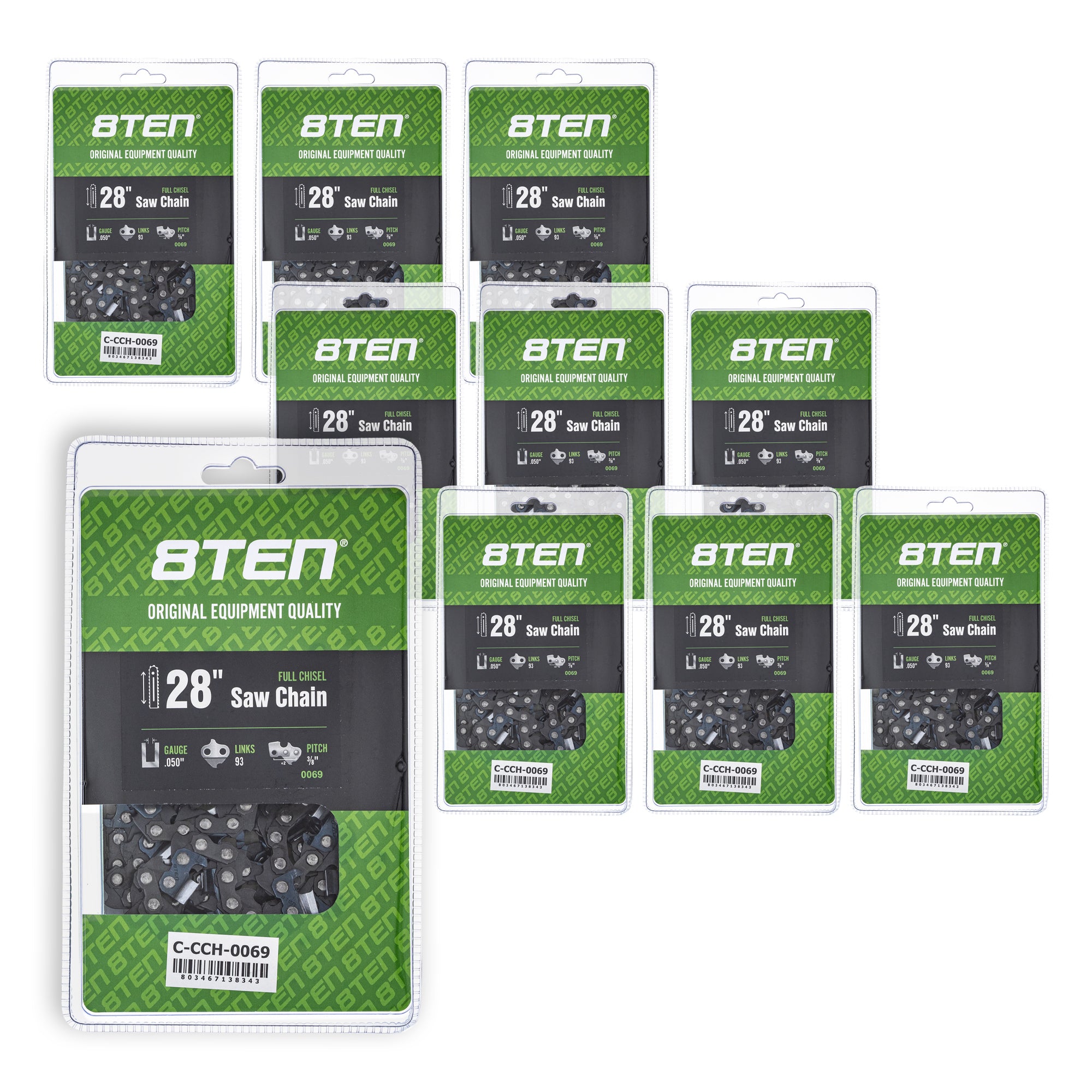 Chainsaw Chain 28 Inch .050 3/8 93DL 10-Pack for zOTHER Oregon Echo Shindaiwa Bear Cat 8TEN 810-CCC2281H