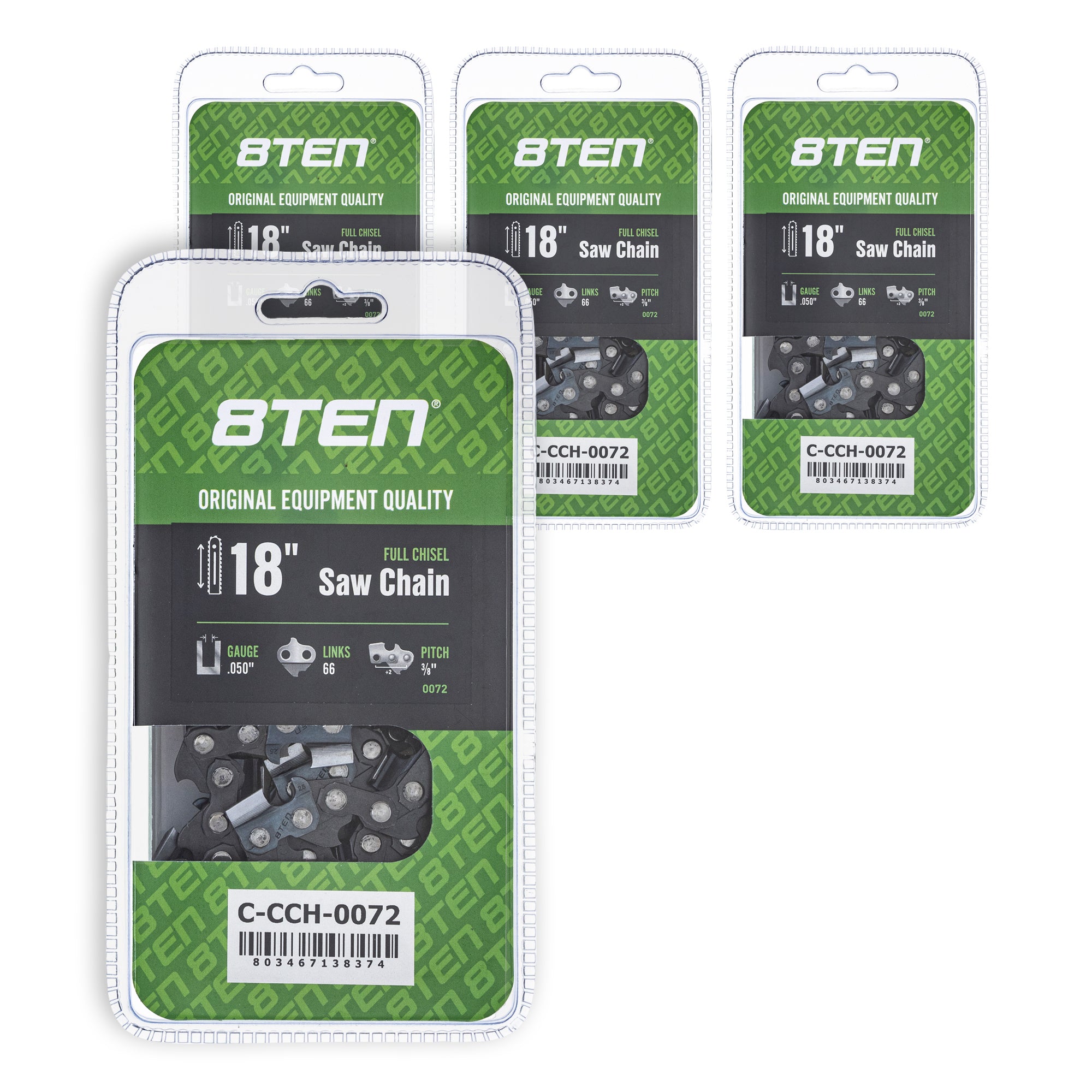 Chainsaw Chain 18 Inch .050 3/8 66DL 4-Pack for zOTHER Ref No Oregon Echo Shindaiwa Bear 8TEN 810-CCC2294H