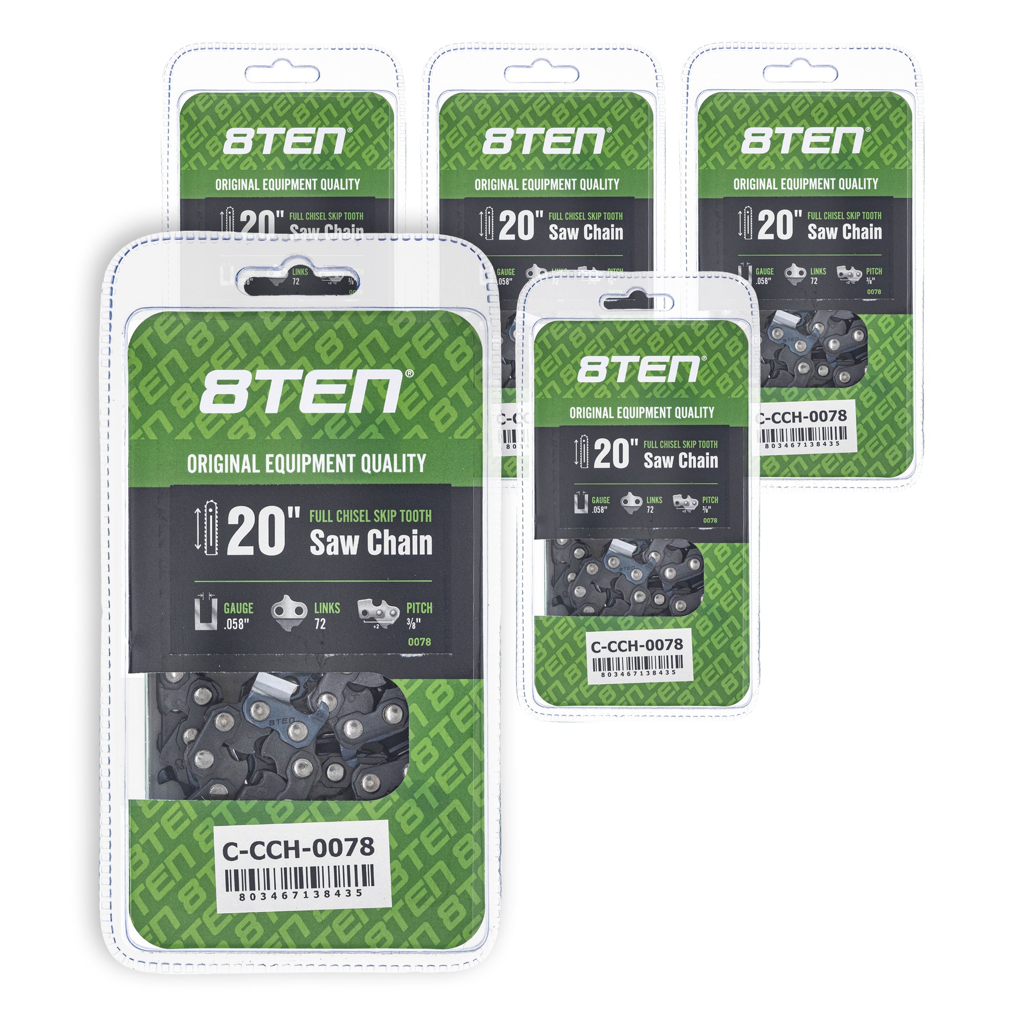Chainsaw Chain 20 Inch .058 3/8 72DL 5-Pack for zOTHER Oregon Husqvarna Poulan Craftsman 8TEN 810-CCC2290H