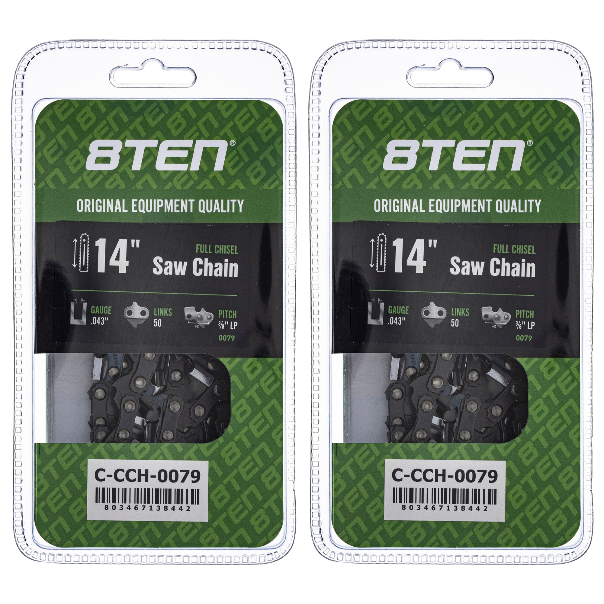 Chainsaw Chain 14 Inch .043 3/8 LP 50DL 2-Pack for zOTHER Stens Oregon MSE MS HT E 8TEN 810-CCC2291H