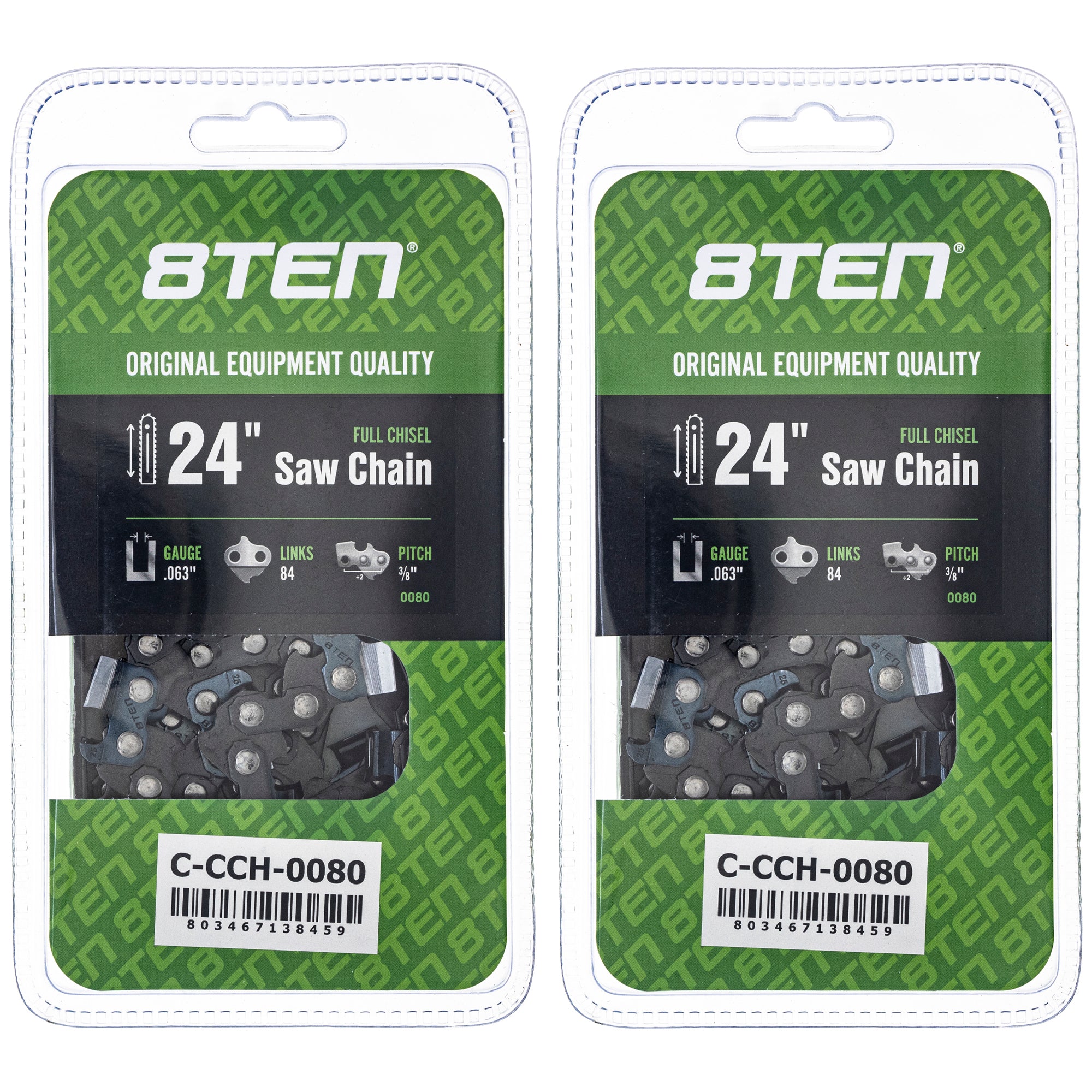 Chainsaw Chain 24 Inch .063 3/8 84DL 2-Pack for zOTHER Oregon PS EA7900P EA7300P DCS9010FL 8TEN 810-CCC2202H