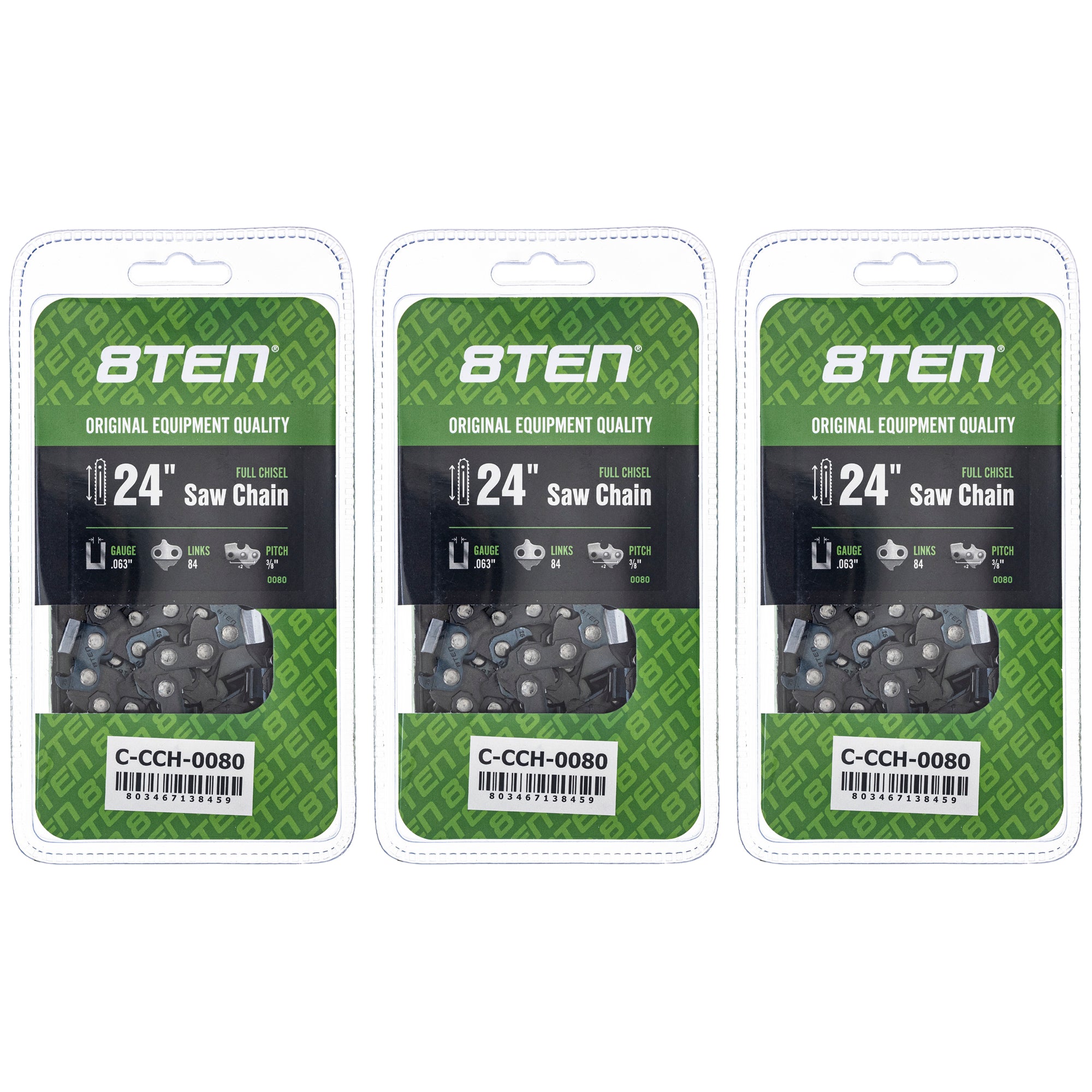 Chainsaw Chain 24 Inch .063 3/8 84DL 3-Pack for zOTHER Oregon PS EA7900P EA7300P DCS9010FL 8TEN 810-CCC2202H