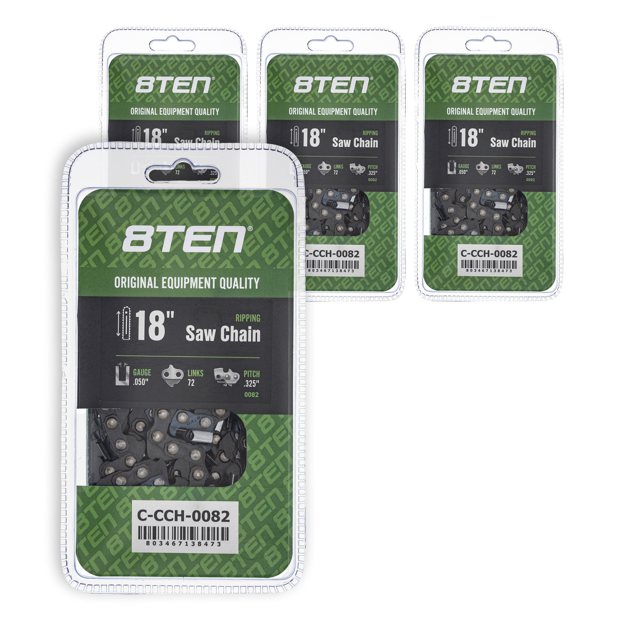 Chainsaw Chain 18 Inch .050 .325 72DL 4-Pack for zOTHER Stens Oregon Ref. Oregon Husqvarna 8TEN 810-CCC2204H