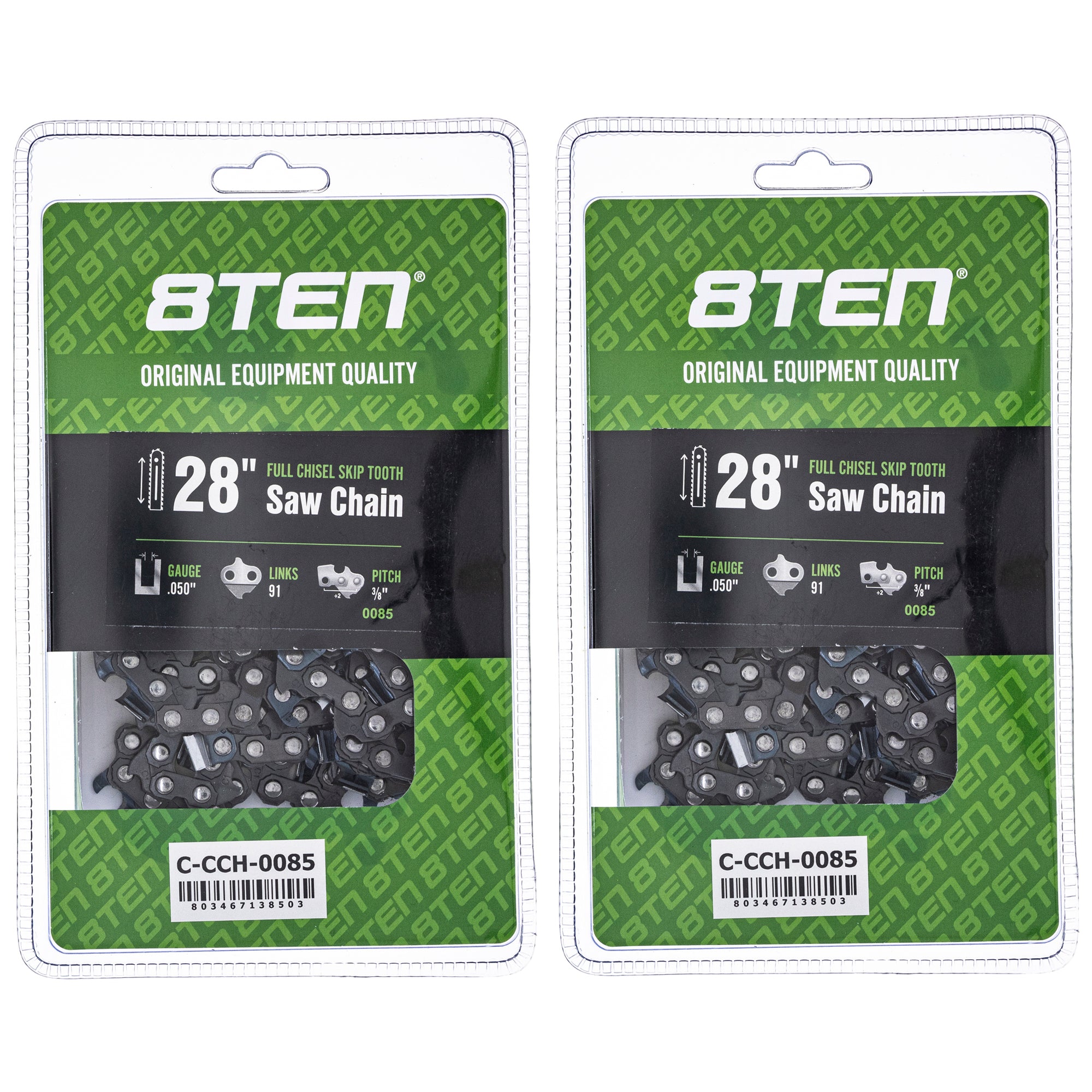 Chainsaw Chain 28 Inch .050 3/8 91DL 2-Pack for zOTHER Oregon MS 066 064 056 8TEN 810-CCC2207H