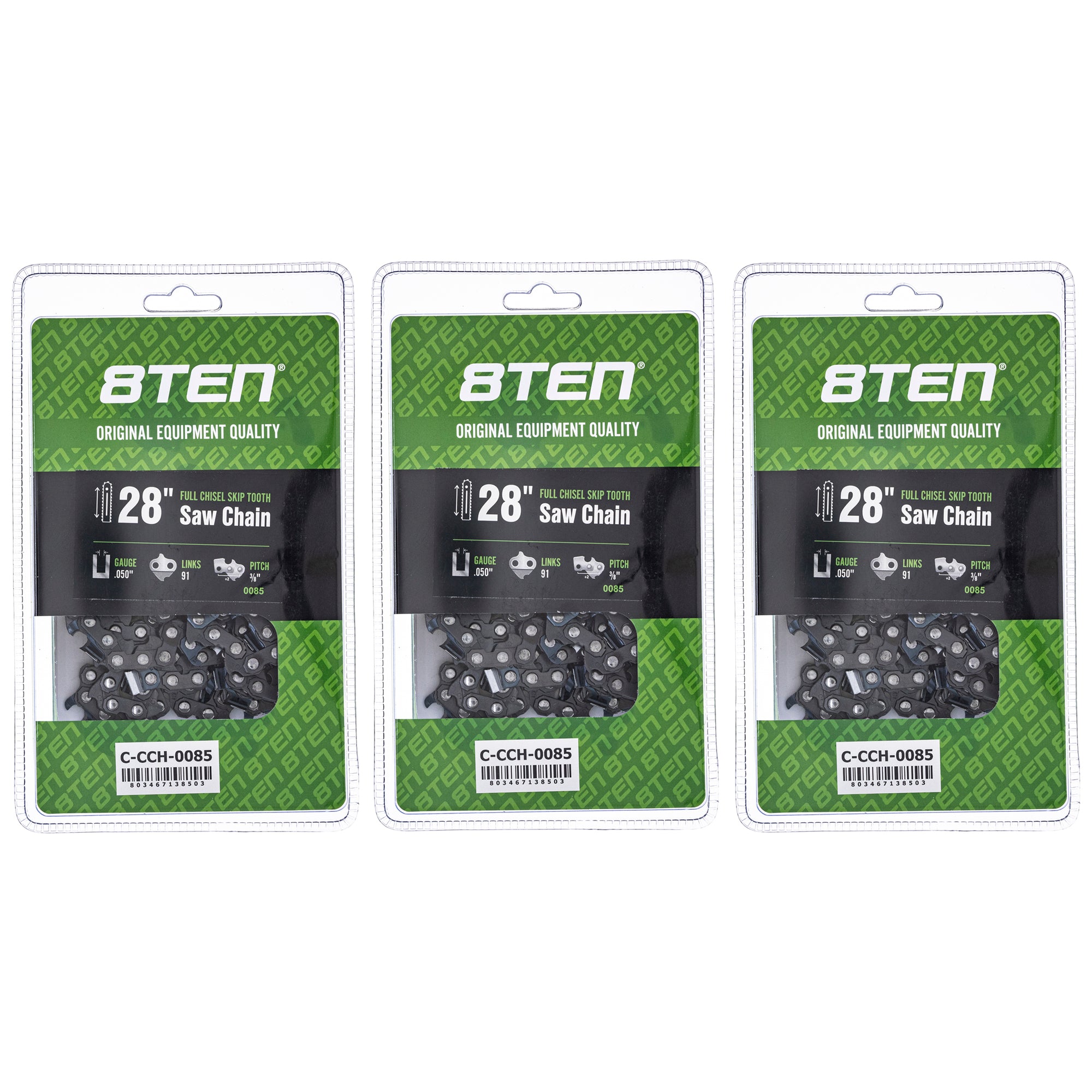 Chainsaw Chain 28 Inch .050 3/8 91DL 3-Pack for zOTHER Oregon MS 066 064 056 8TEN 810-CCC2207H