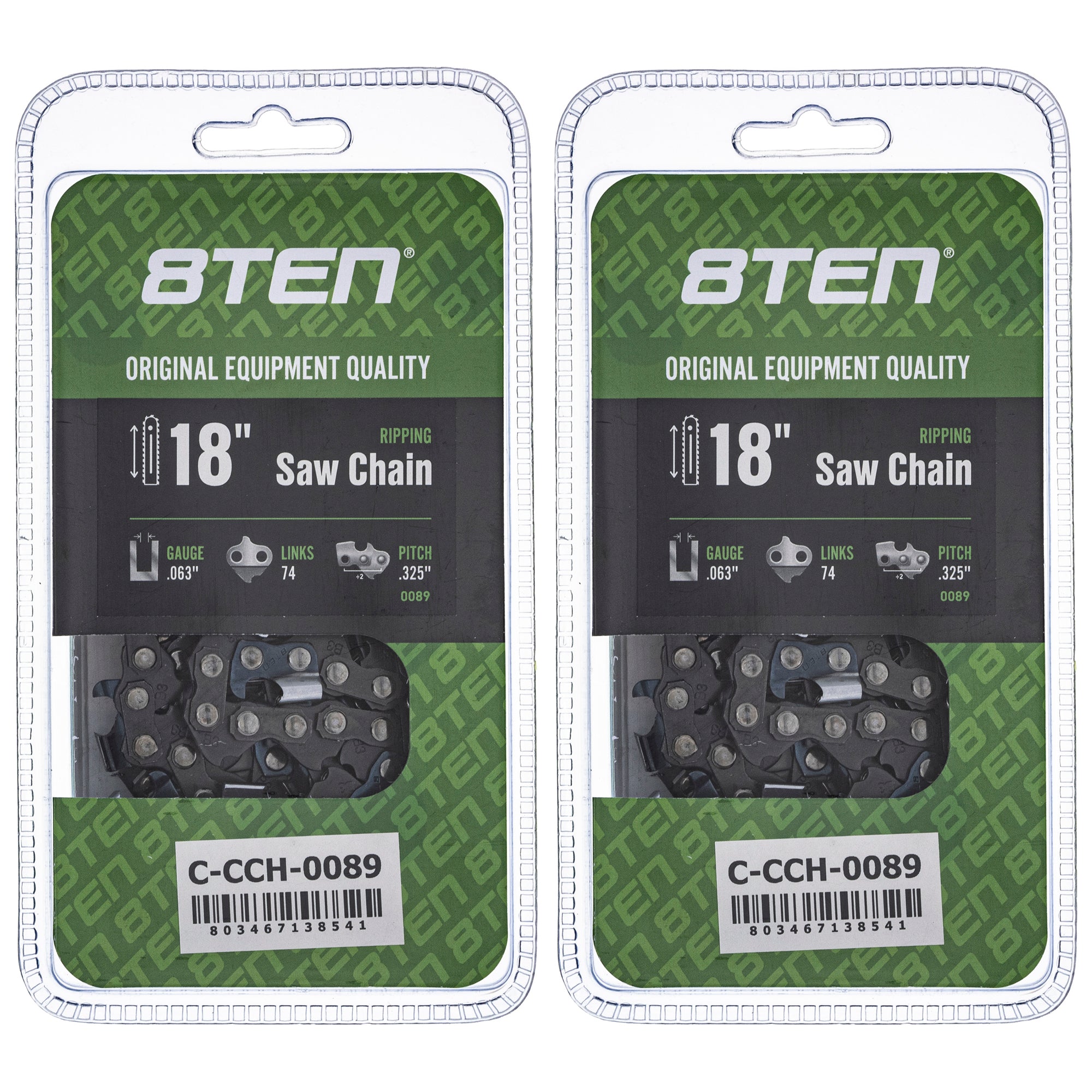 Chainsaw Chain 18 Inch .063 .325 74DL 2-Pack for zOTHER Stens Oregon MS 634 30 040 8TEN 810-CCC2201H