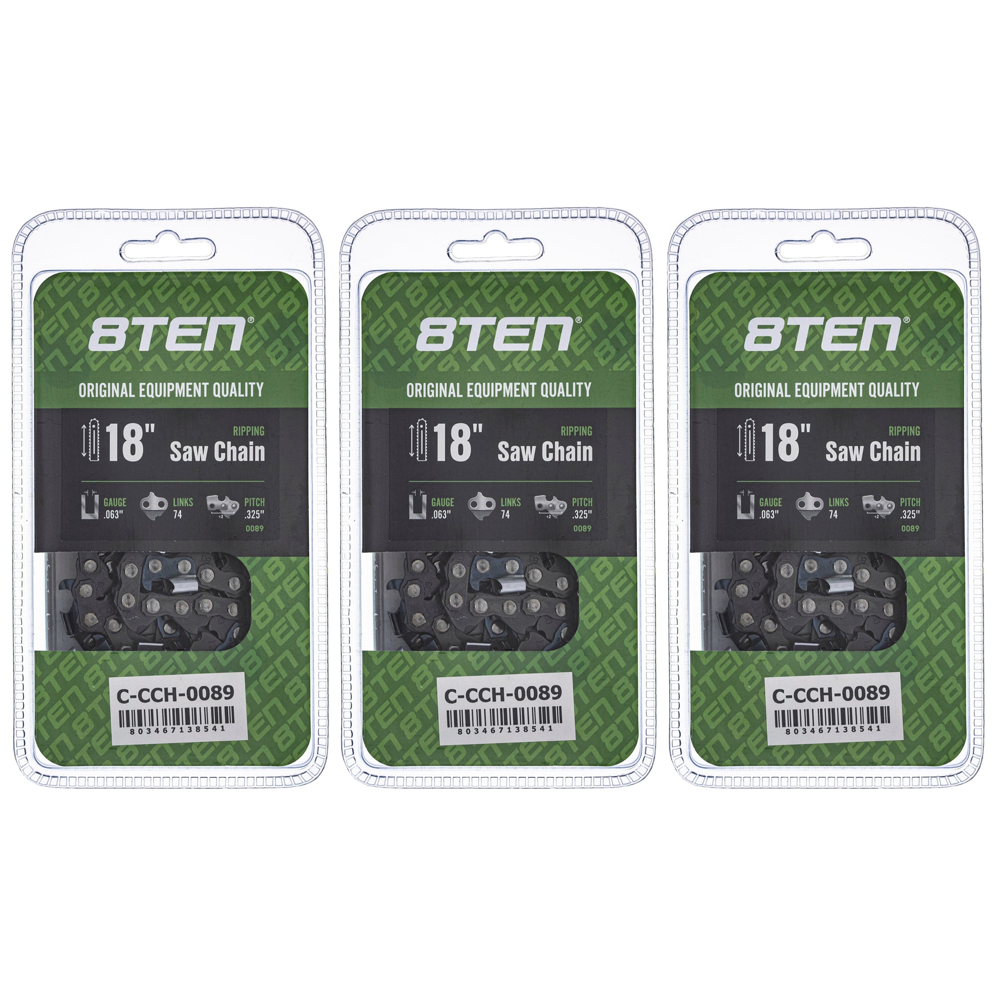 Chainsaw Chain 18 Inch .063 .325 74DL 3-Pack for zOTHER Stens Oregon MS 634 30 040 8TEN 810-CCC2201H