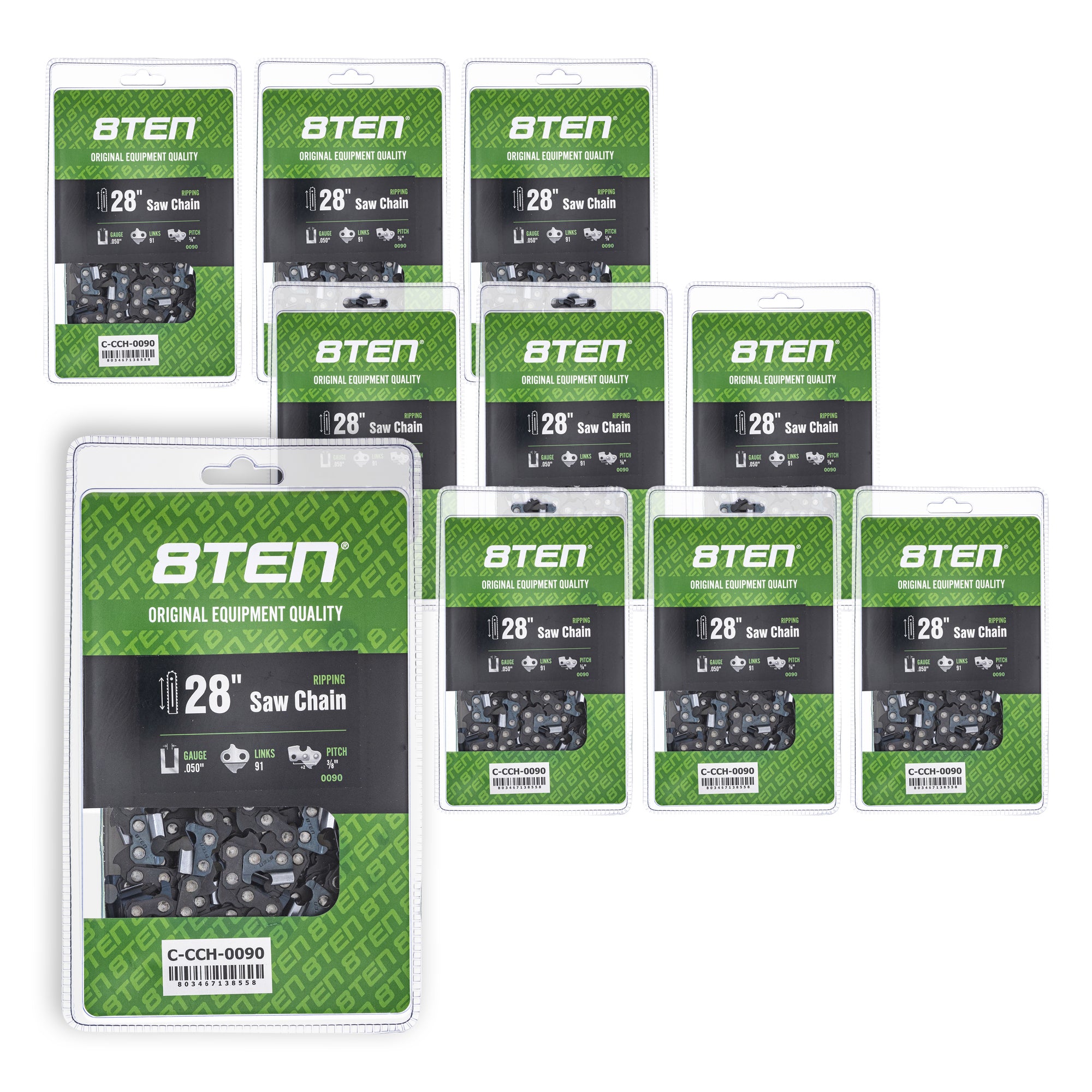 Chainsaw Chain 28 Inch .050 3/8 91DL 10-Pack for zOTHER Oregon MS 066 064 056 8TEN 810-CCC2212H
