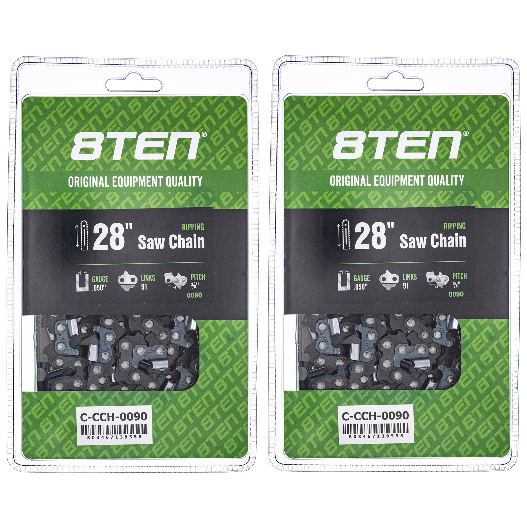 Chainsaw Chain 28 Inch .050 3/8 91DL 2-Pack for zOTHER Oregon MS 066 064 056 8TEN 810-CCC2212H