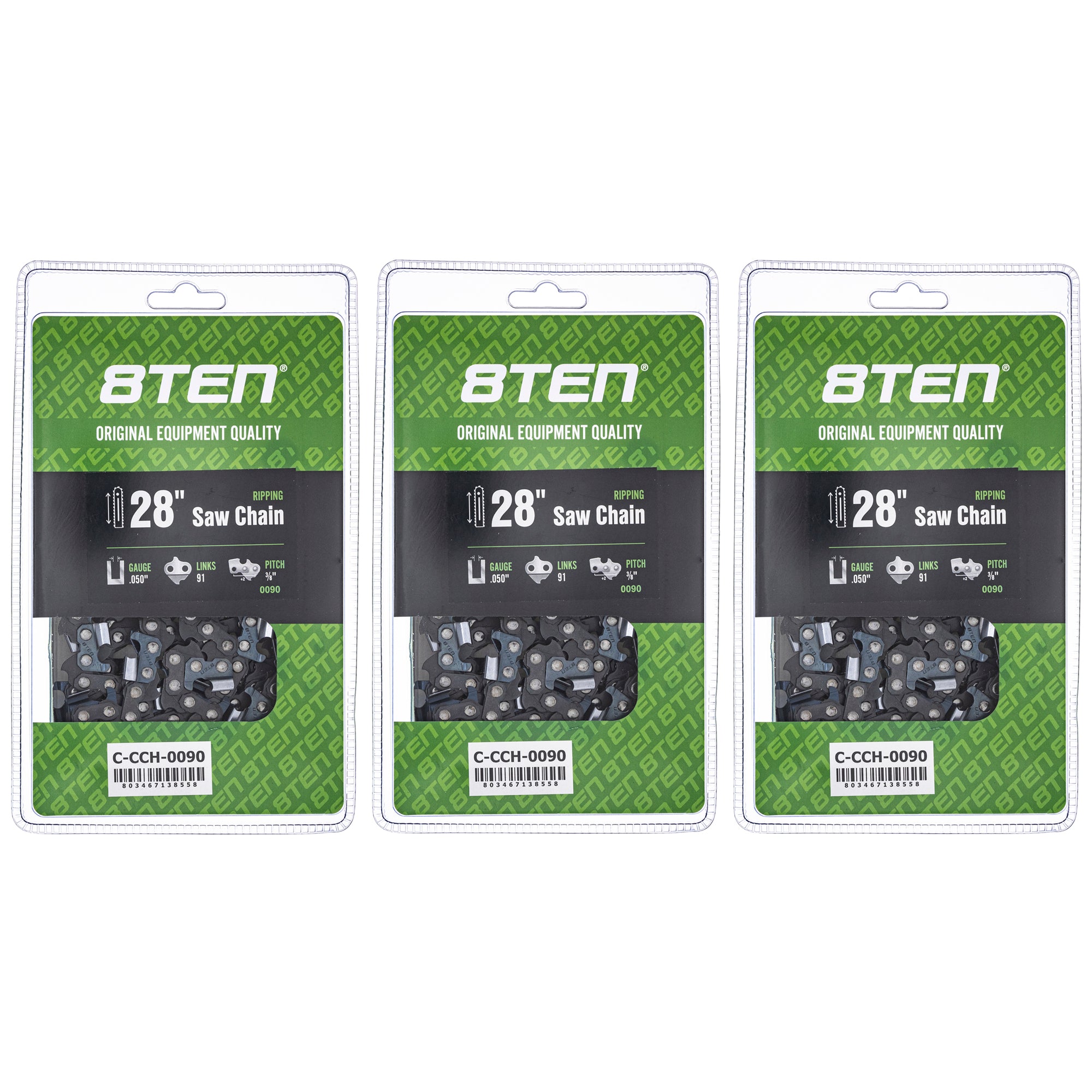 28 Inch .050 3/8 91DL Chainsaw Chain 28 Inch .050 3/8 91DL 3-Pack for zOTHER Oregon MS 066 8TEN 810-CCC2212H