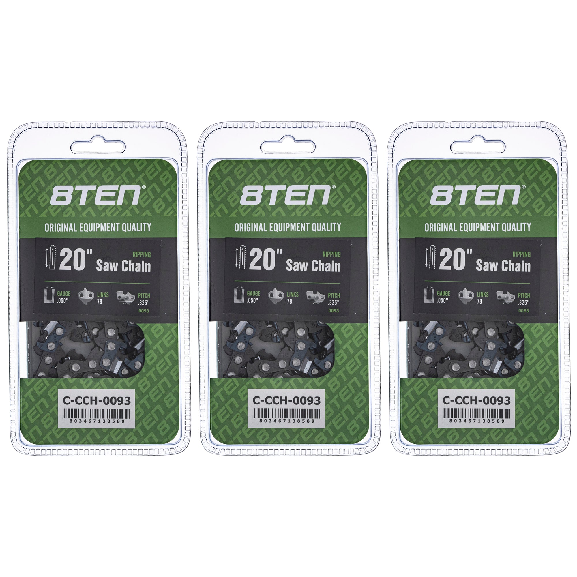 Chainsaw Chain 20 Inch .050 .325 78DL 3-Pack for zOTHER Stens Ref No Oregon Echo Shindaiwa 8TEN 810-CCC2215H
