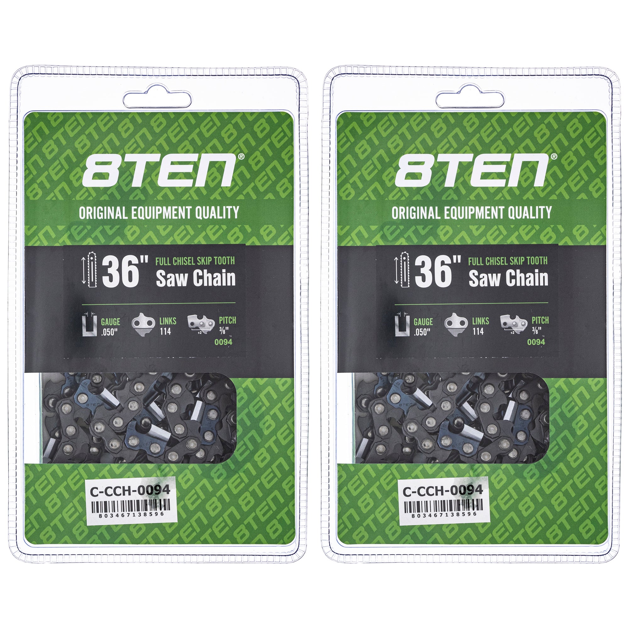 Chainsaw Chain 36 Inch .050 3/8 114DL 2-Pack for zOTHER MS 36 088 066 8TEN 810-CCC2216H