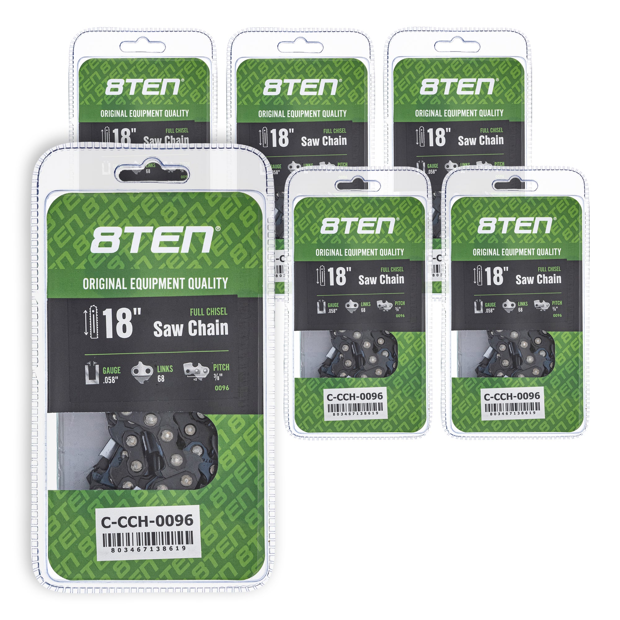 Chainsaw Chain 18 Inch .058 3/8 68DL 6-Pack for zOTHER Oregon Husqvarna Poulan Craftsman 8TEN 810-CCC2218H