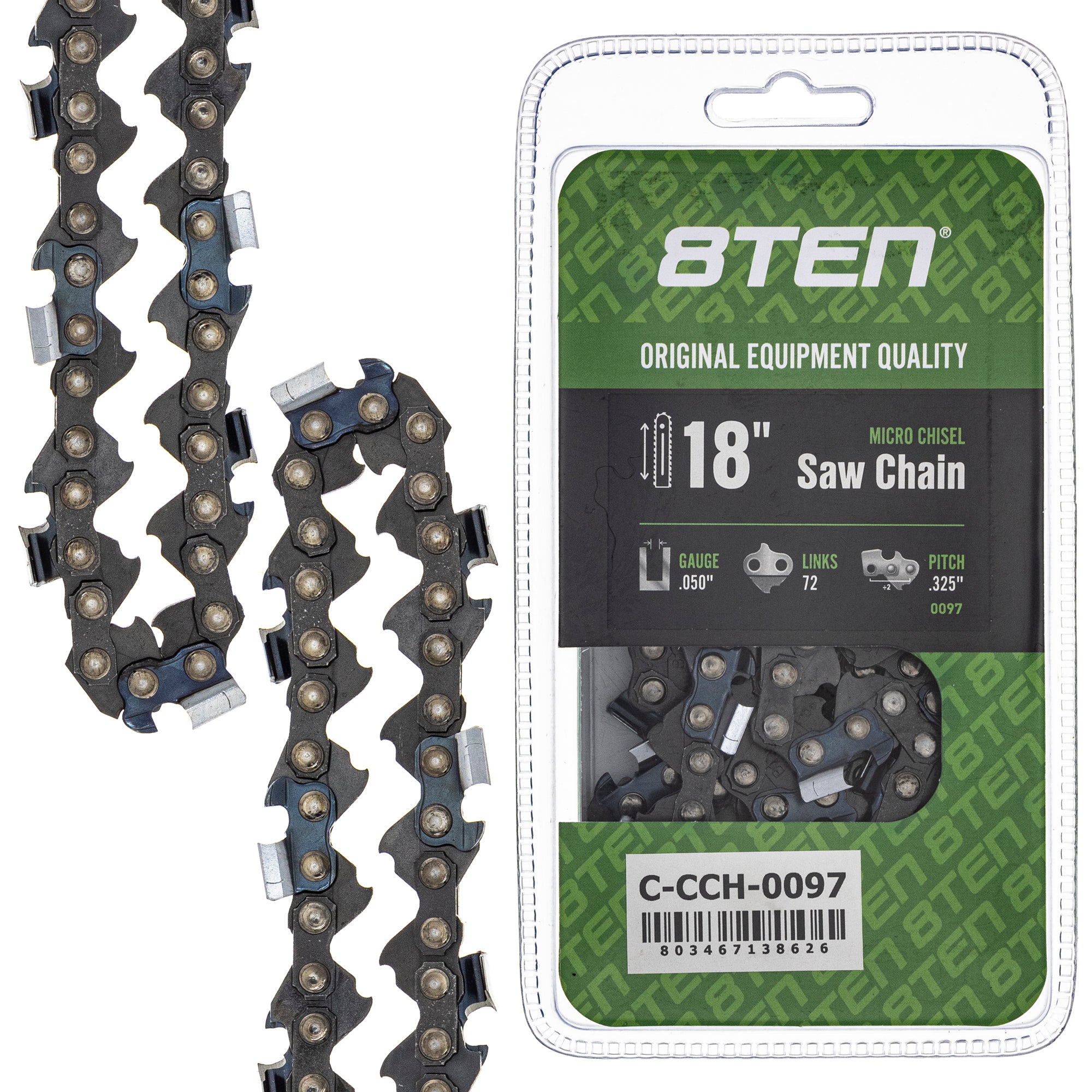 Chainsaw Chain 18 Inch .050 .325 72DL for zOTHER Stens Oregon Ref. Oregon Husqvarna Poulan 8TEN 810-CCC2219H