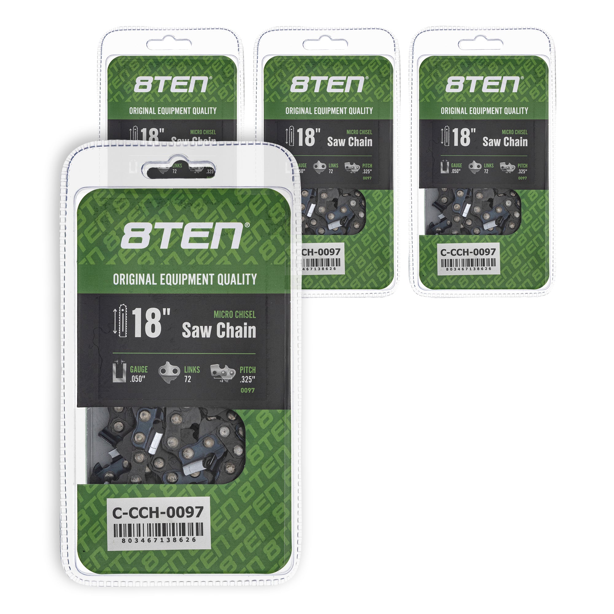 Chainsaw Chain 18 Inch .050 .325 72DL 4-Pack for zOTHER Stens Oregon Ref. Oregon Husqvarna 8TEN 810-CCC2219H