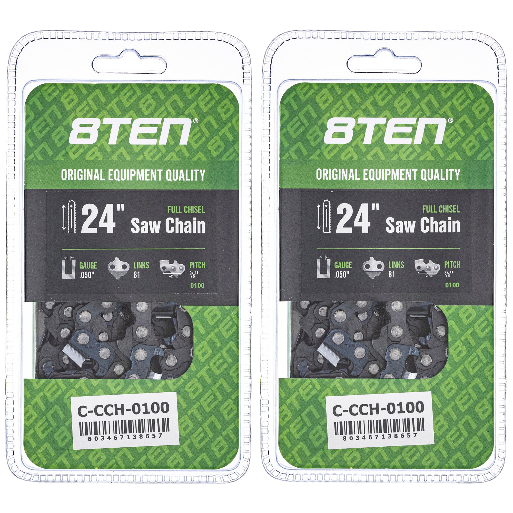Chainsaw Chain 24 Inch .050 3/8 81DL 2-Pack for zOTHER Oregon Echo Shindaiwa Bear Cat XL V 8TEN 810-CCC2322H