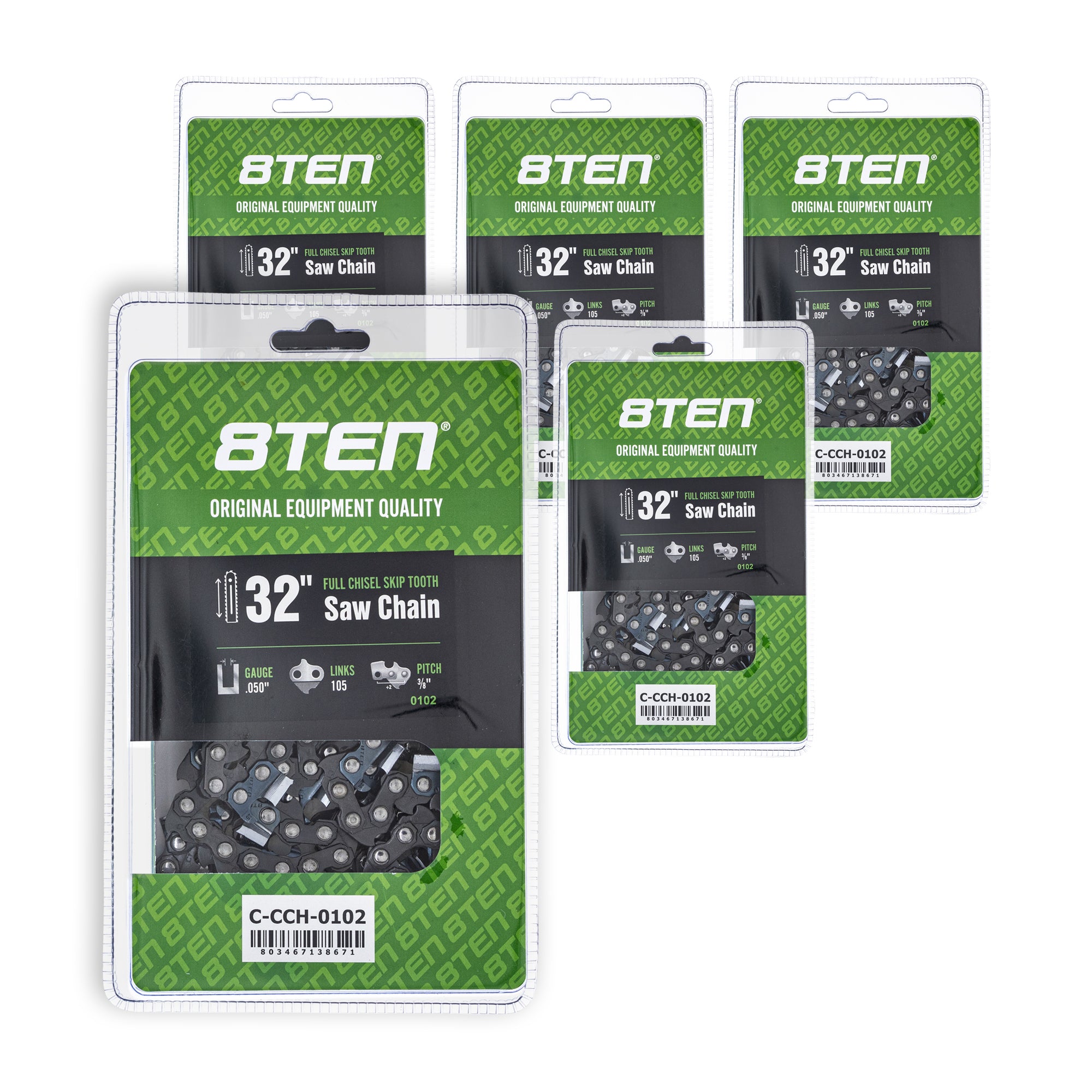 Chainsaw Chain 32 Inch .050 3/8 105DL 5-Pack for zOTHER Oregon Echo Shindaiwa Bear Cat PS 8TEN 810-CCC2324H