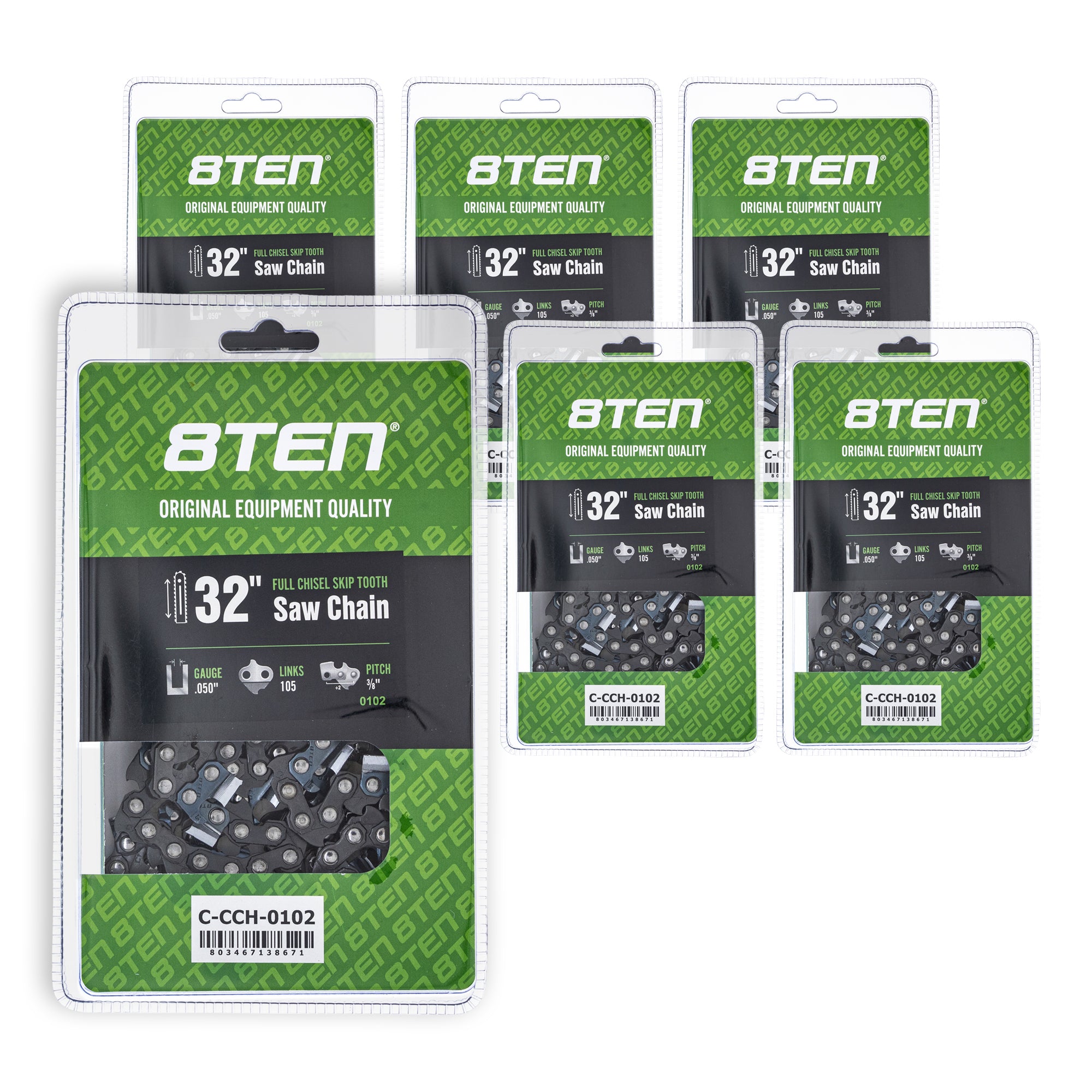 Chainsaw Chain 32 Inch .050 3/8 105DL 6-Pack for zOTHER Oregon Echo Shindaiwa Bear Cat PS 8TEN 810-CCC2324H