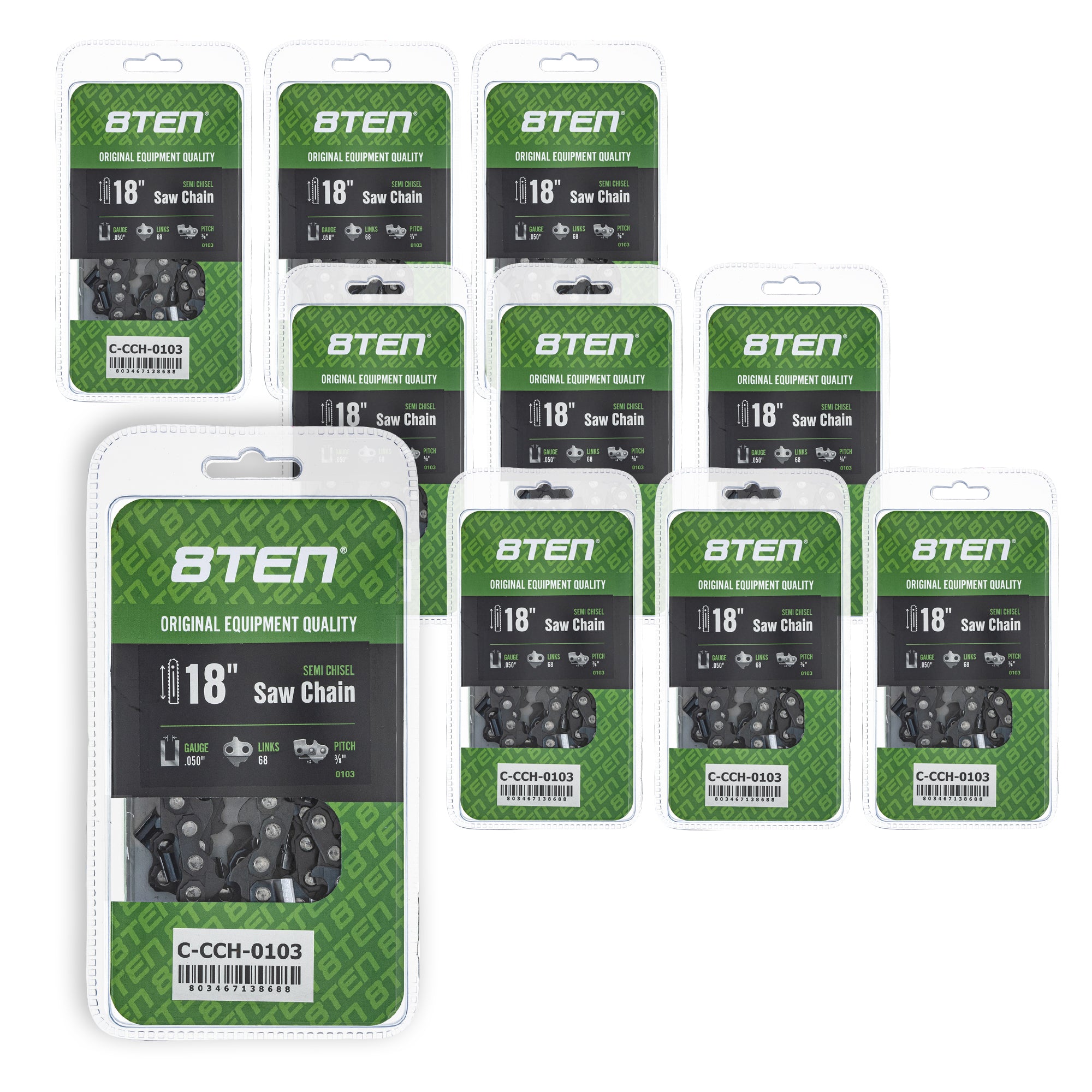 Chainsaw Chain 18 Inch .050 3/8 68DL 10-Pack for zOTHER Stens Ref No Oregon Husqvarna 8TEN 810-CCC2325H