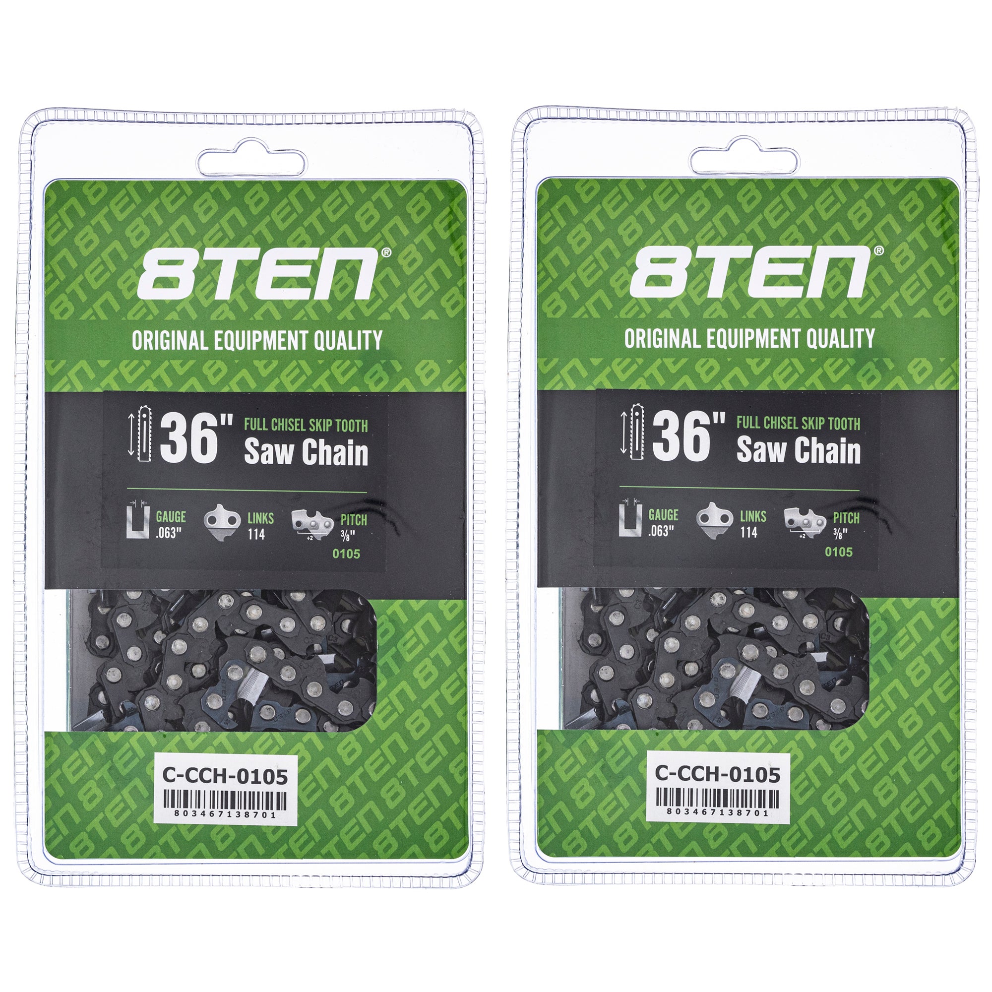 Chainsaw Chain 36 Inch .063 3/8 114DL 2-Pack for zOTHER MSE MS E 634 8TEN 810-CCC2327H