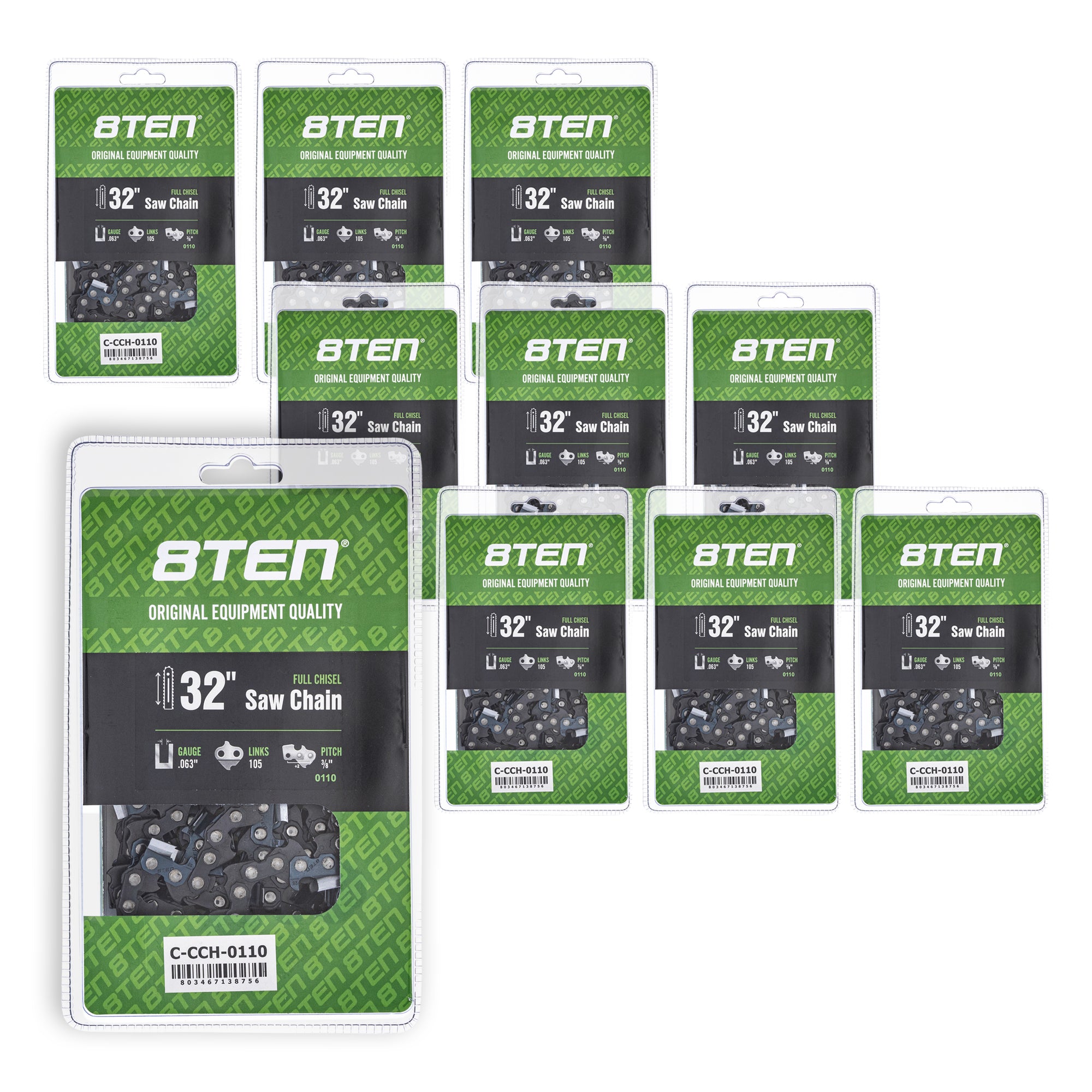 Chainsaw Chain 32 Inch .063 3/8 105DL 10-Pack for zOTHER Oregon XL VI PS Pro 8TEN 810-CCC2332H
