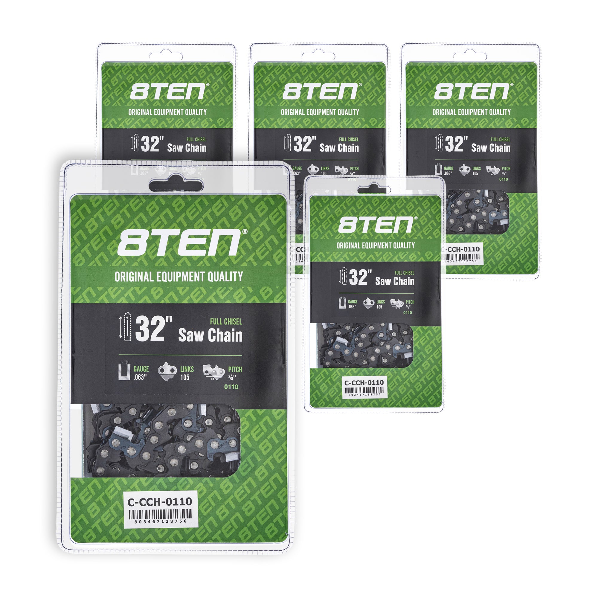 Chainsaw Chain 32 Inch .063 3/8 105DL 5-Pack for zOTHER Oregon PS 8TEN 810-CCC2332H