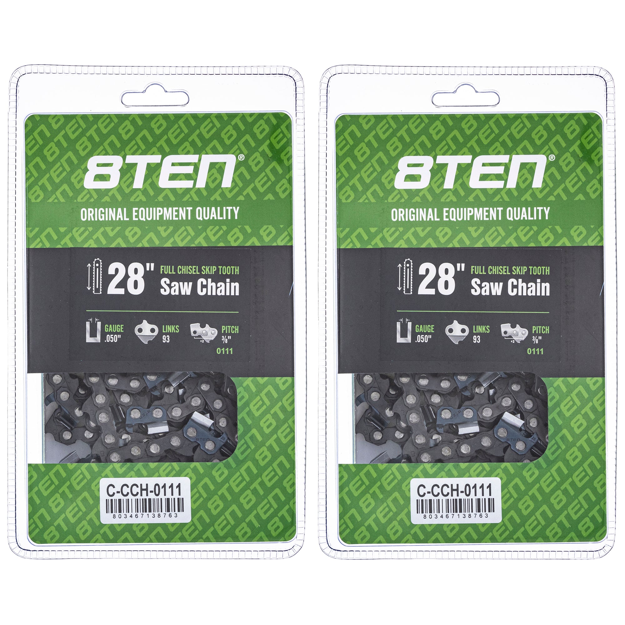 Chainsaw Chain 28 Inch .050 3/8 93DL 2-Pack for zOTHER Oregon Echo Shindaiwa Bear Cat XL V 8TEN 810-CCC2333H
