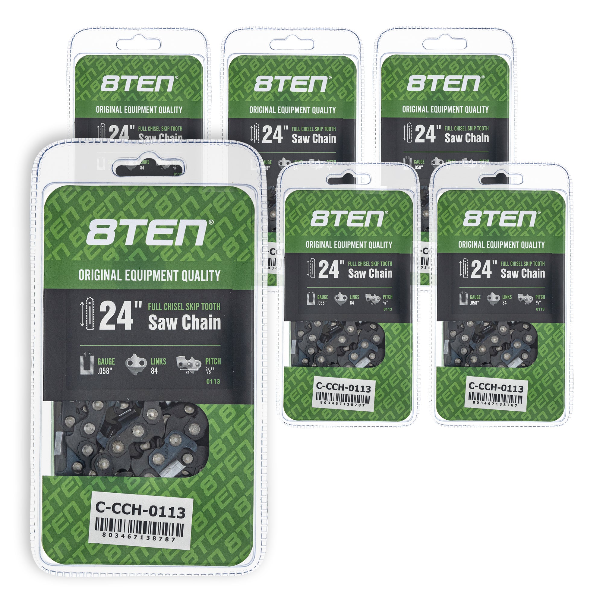 Chainsaw Chain 24 Inch .058 3/8 84DL 6-Pack for zOTHER Oregon Husqvarna Poulan Craftsman 8TEN 810-CCC2335H