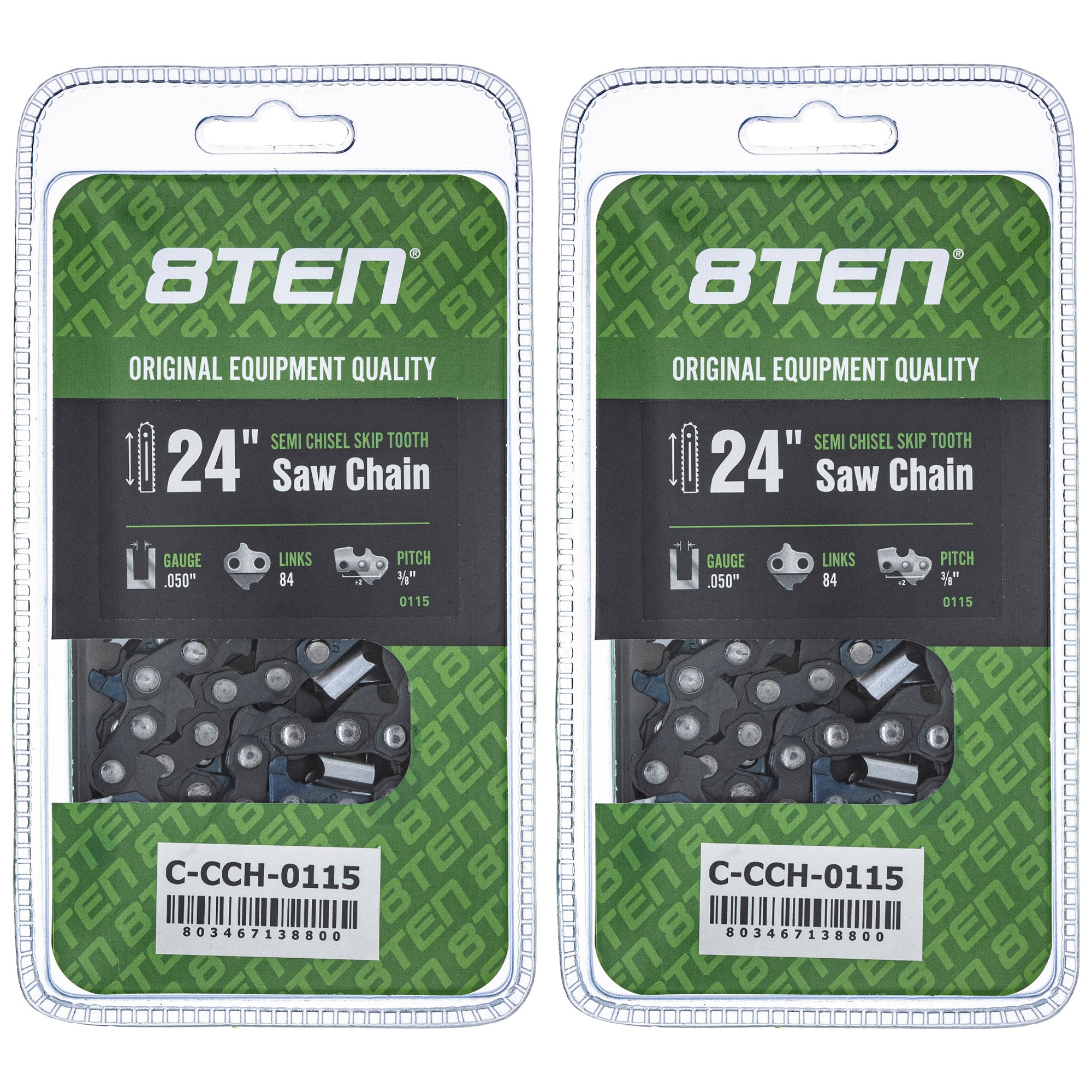 Chainsaw Chain 24 Inch .050 3/8 84DL 2-Pack for zOTHER Stens Ref No Oregon Husqvarna 8TEN 810-CCC2337H