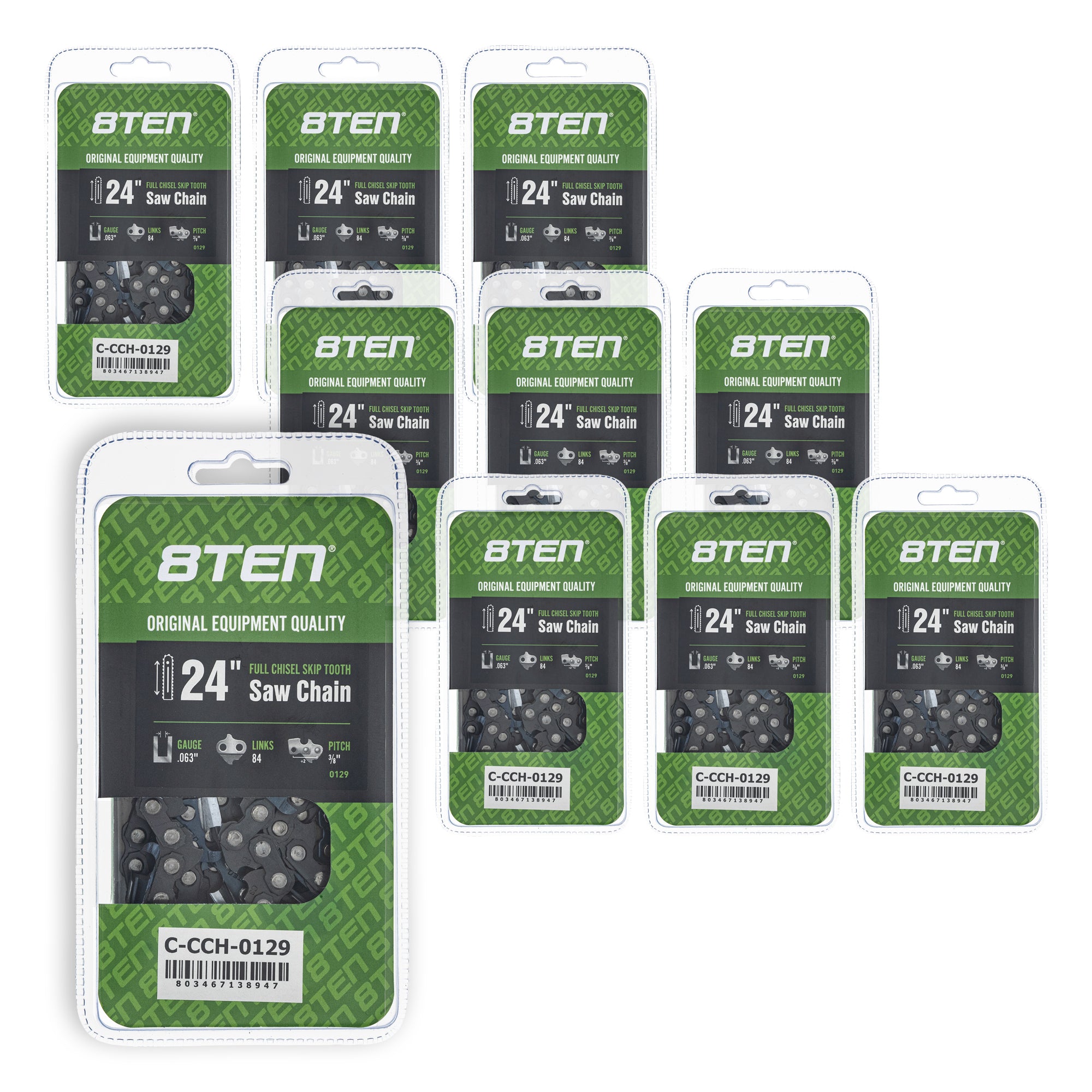 Chainsaw Chain 24 Inch .063 3/8 84DL 10-Pack for zOTHER Oregon PS EA7900P EA7300P 8TEN 810-CCC2341H